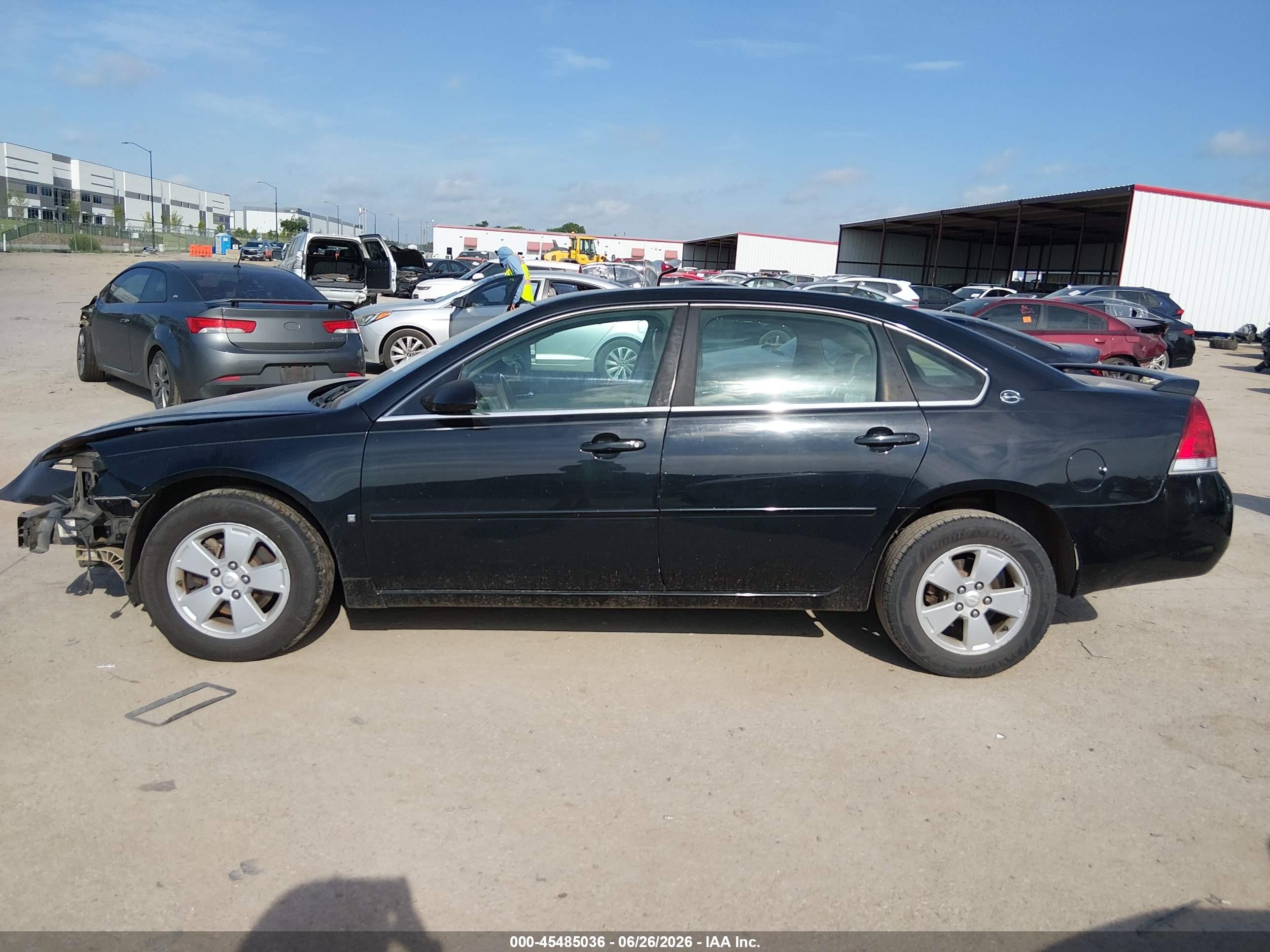 2008 Chevrolet Impala Lt Black vin: 2G1WT58K789254223