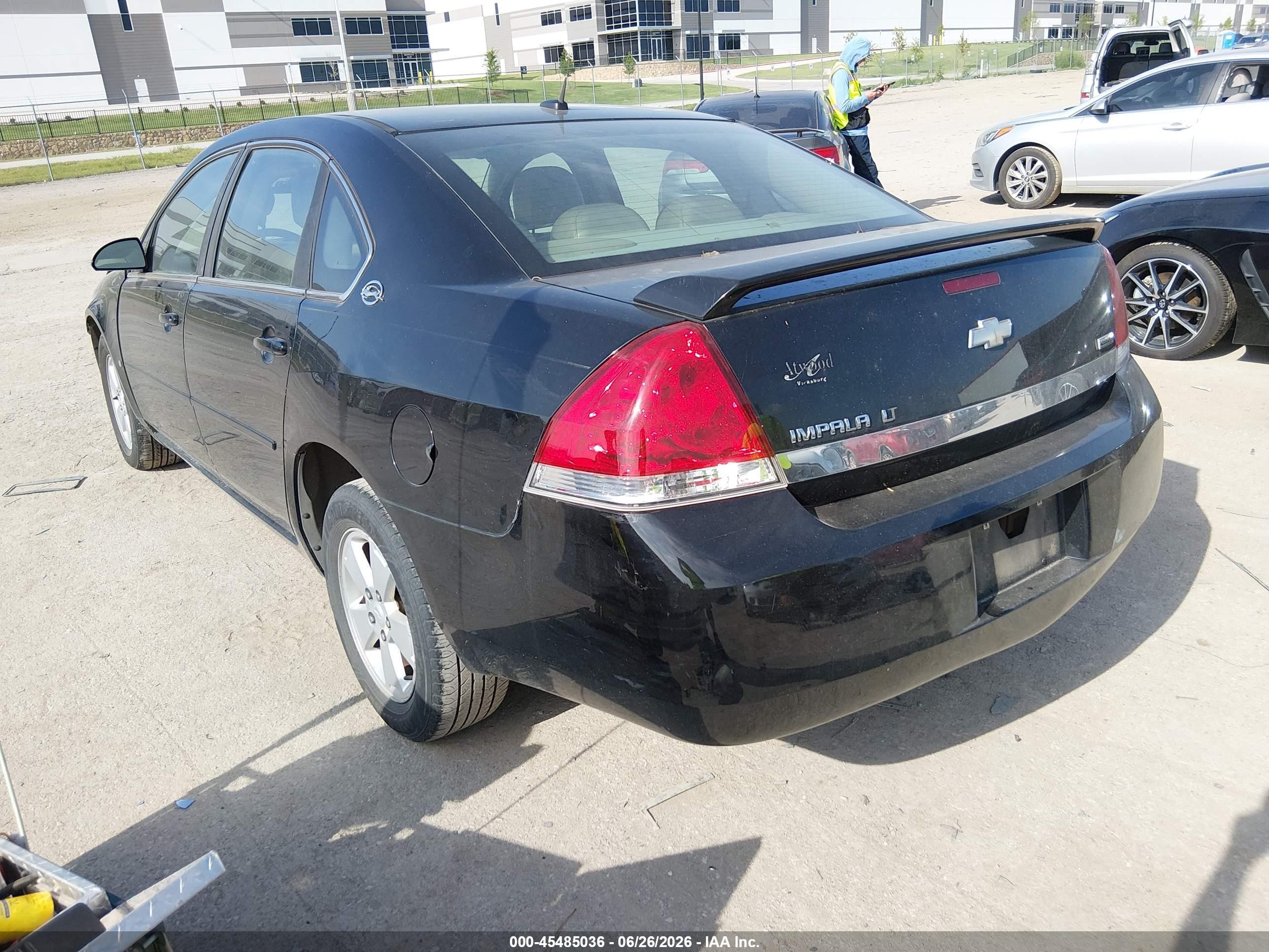 2008 Chevrolet Impala Lt Black vin: 2G1WT58K789254223