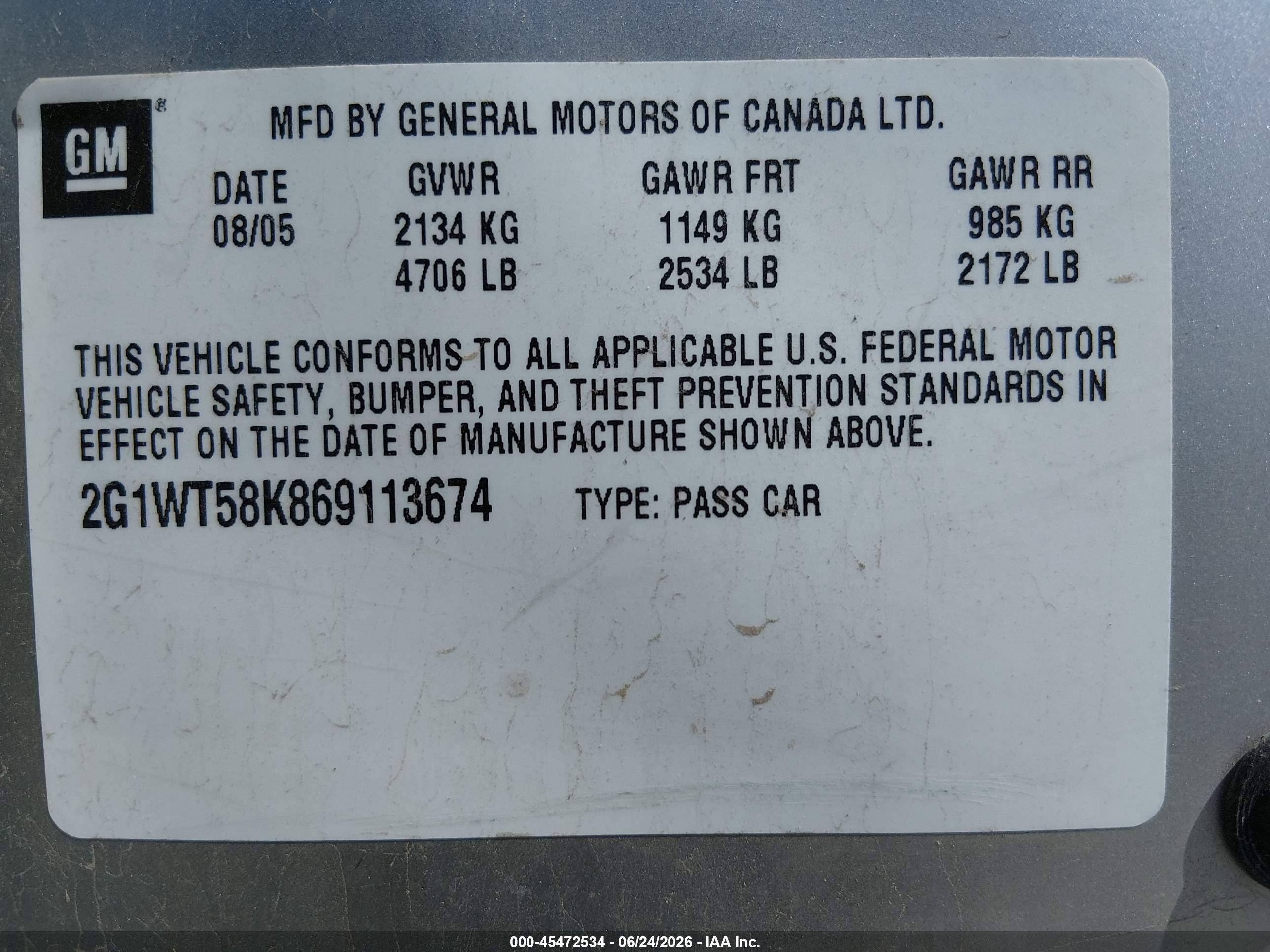 2006 Chevrolet Impala Lt Silver vin: 2G1WT58K869113674