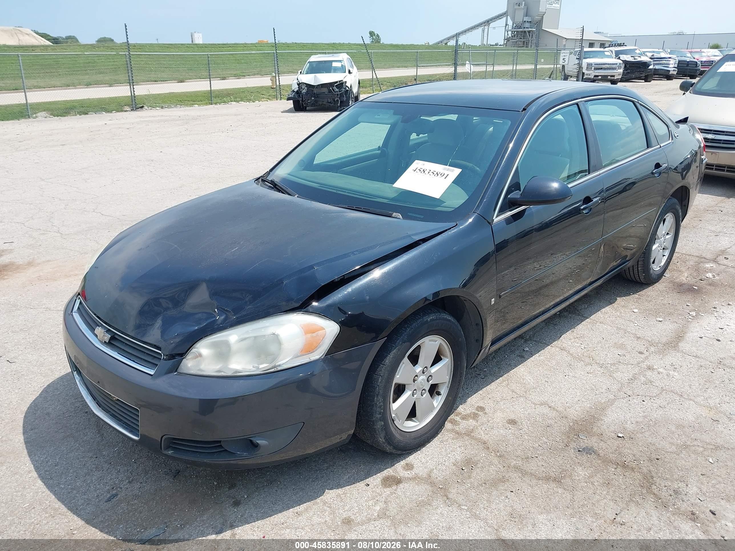2007 Chevrolet Impala 3.5l Lt Черный vin: 2G1WT58K879245433