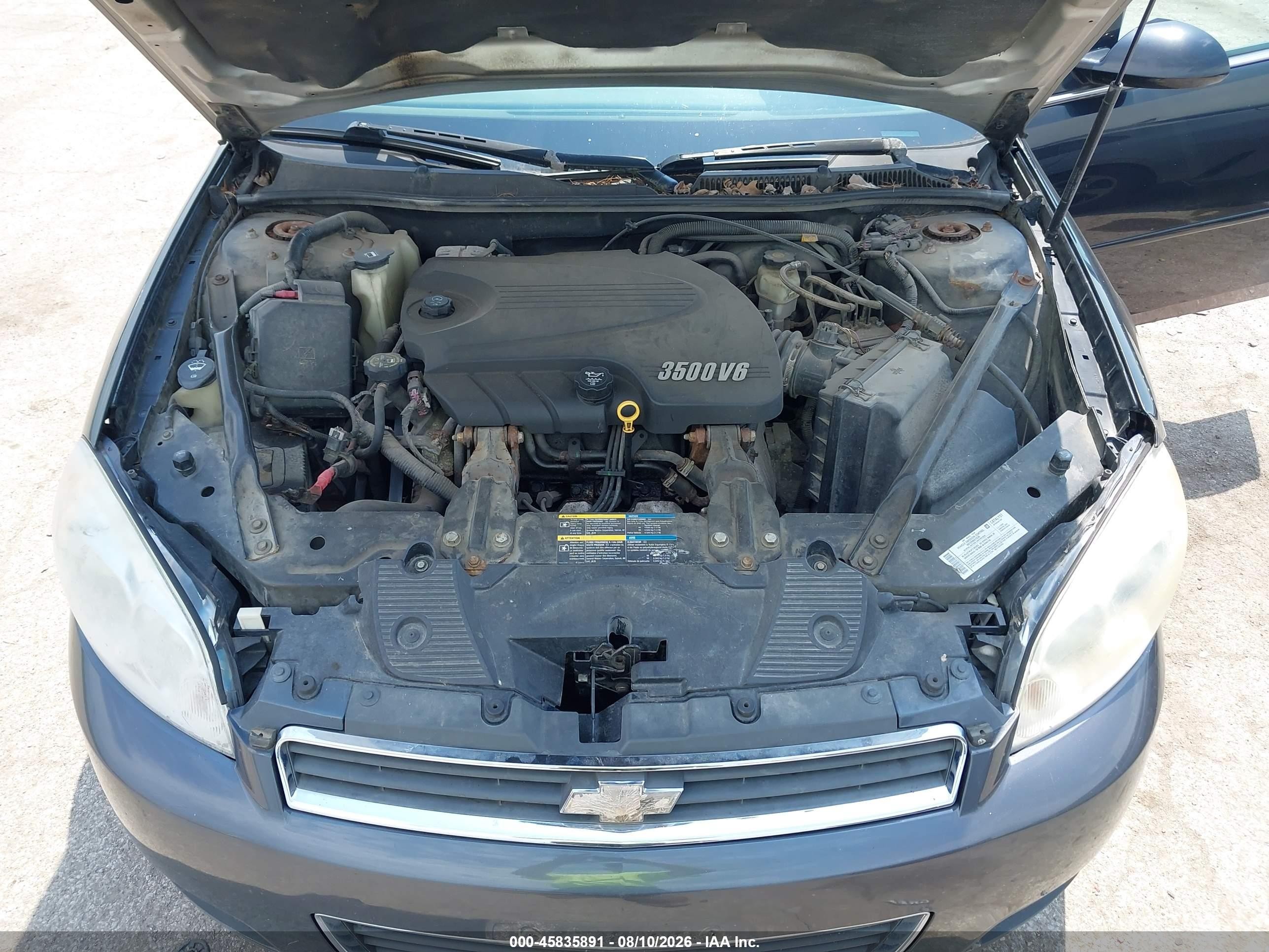2007 Chevrolet Impala 3.5l Lt Черный vin: 2G1WT58K879245433