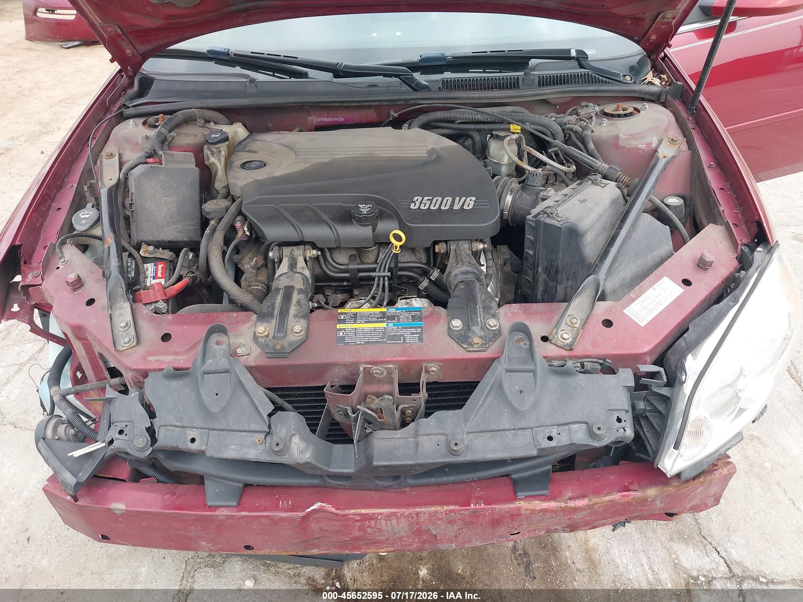 2008 Chevrolet Impala Lt Red vin: 2G1WT58K881245027