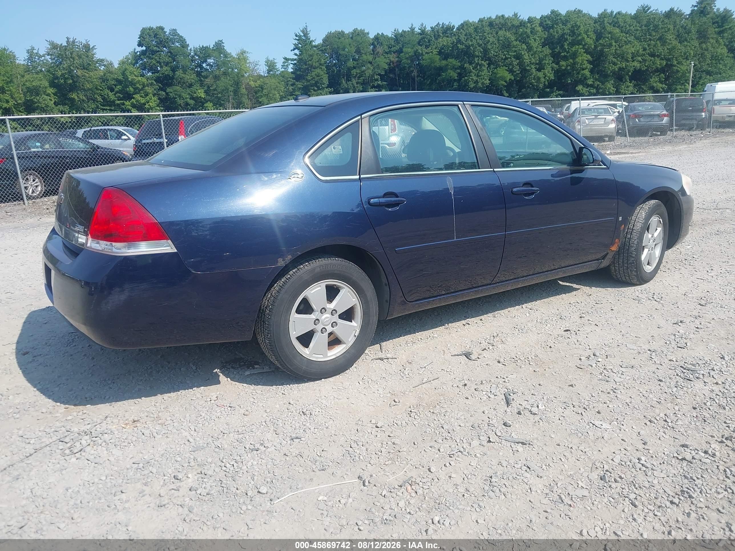 2007 Chevrolet Impala 3.5l Lt Blue vin: 2G1WT58KX79216726