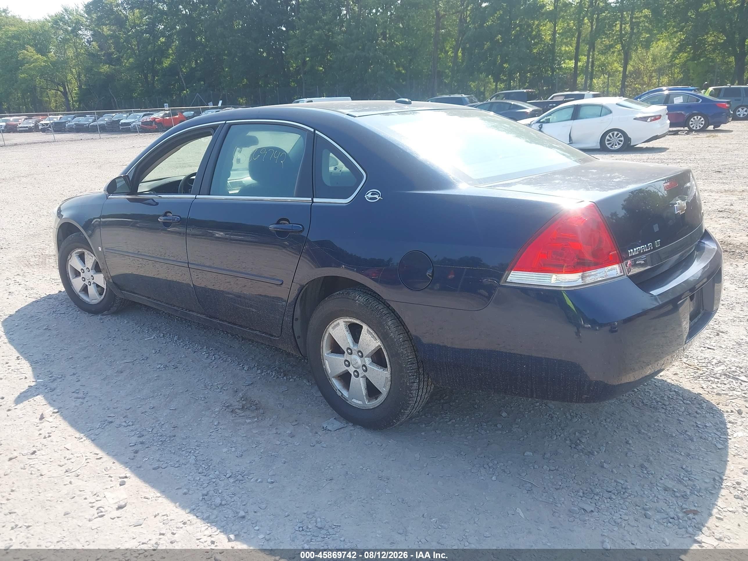 2007 Chevrolet Impala 3.5l Lt Blue vin: 2G1WT58KX79216726