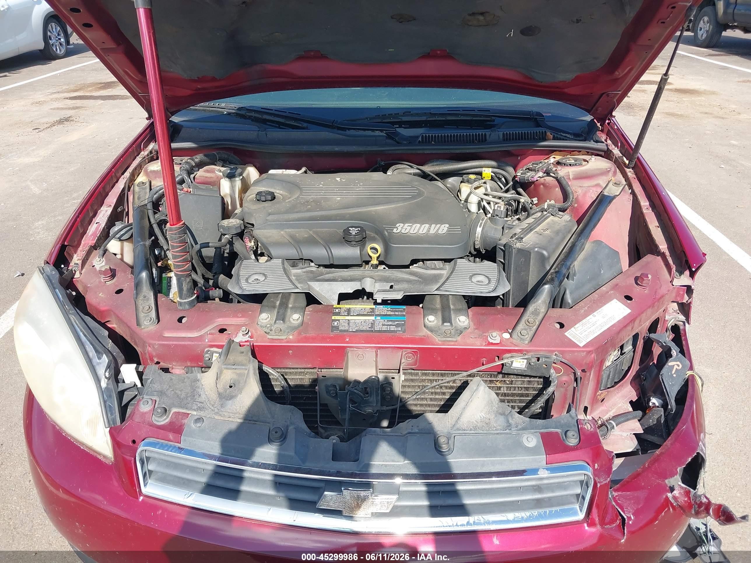 2008 Chevrolet Impala Lt Red vin: 2G1WT58KX89128132