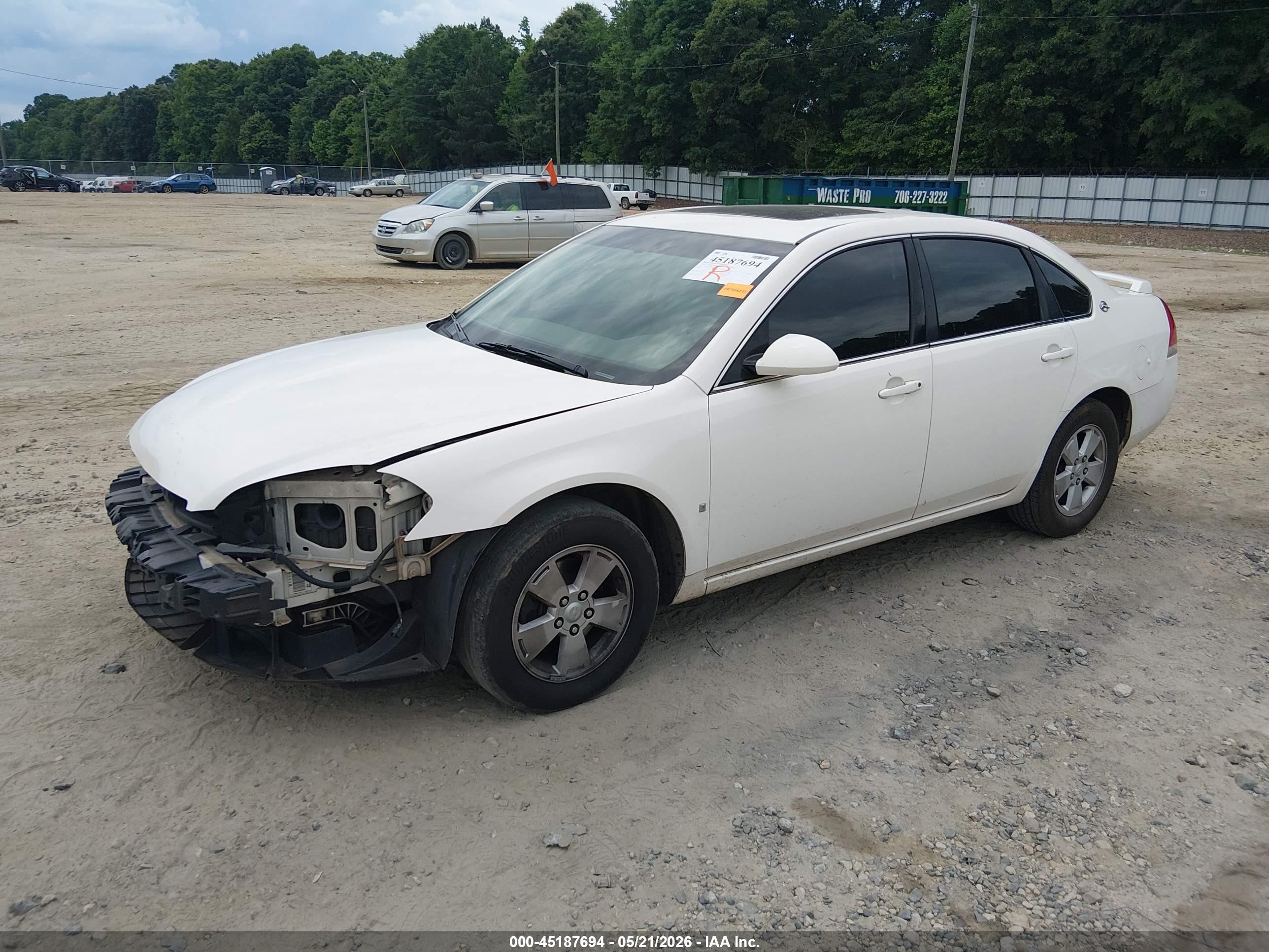 2008 Chevrolet Impala Lt White vin: 2G1WT58KX89140751