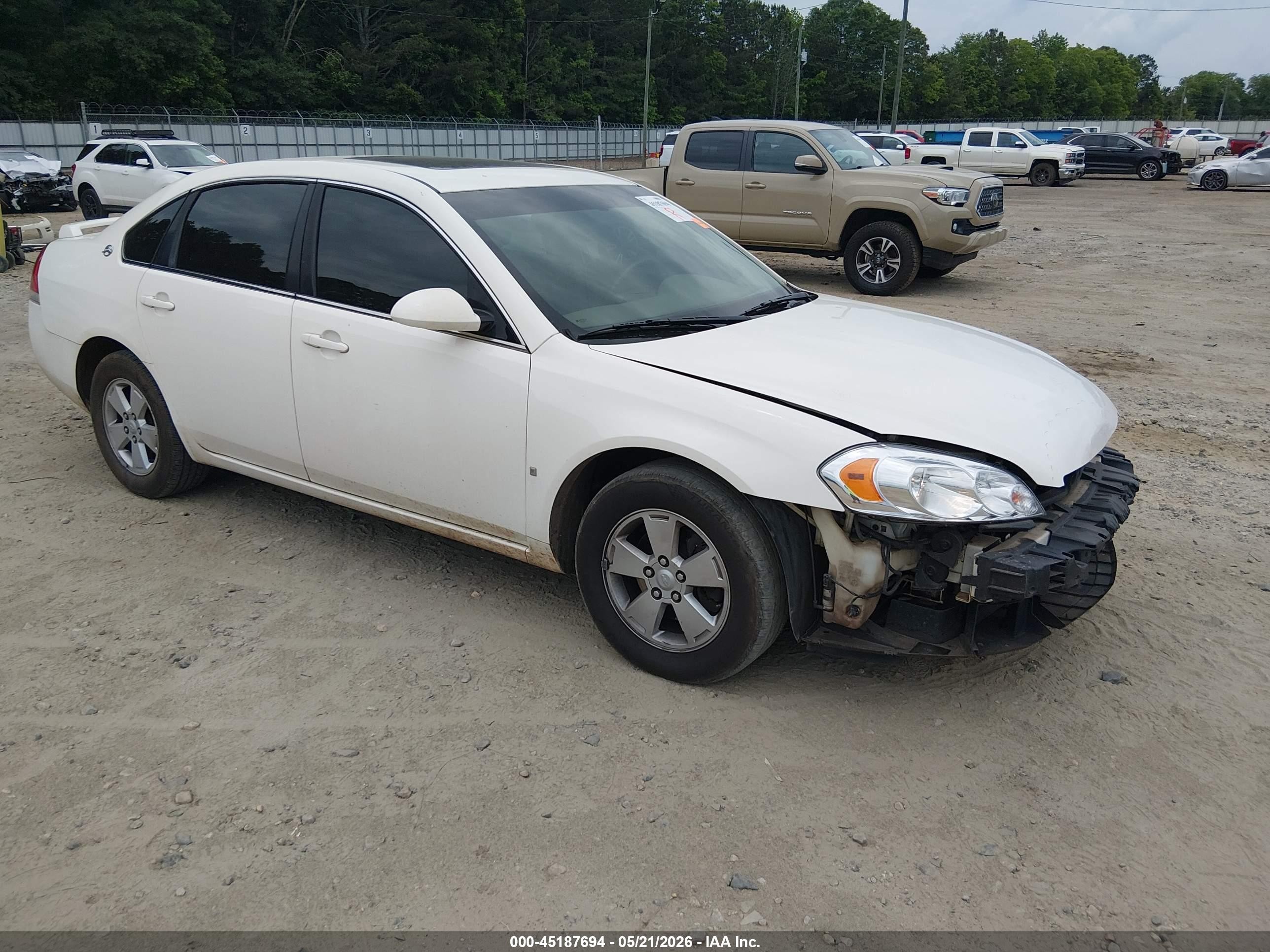 2008 Chevrolet Impala Lt White vin: 2G1WT58KX89140751