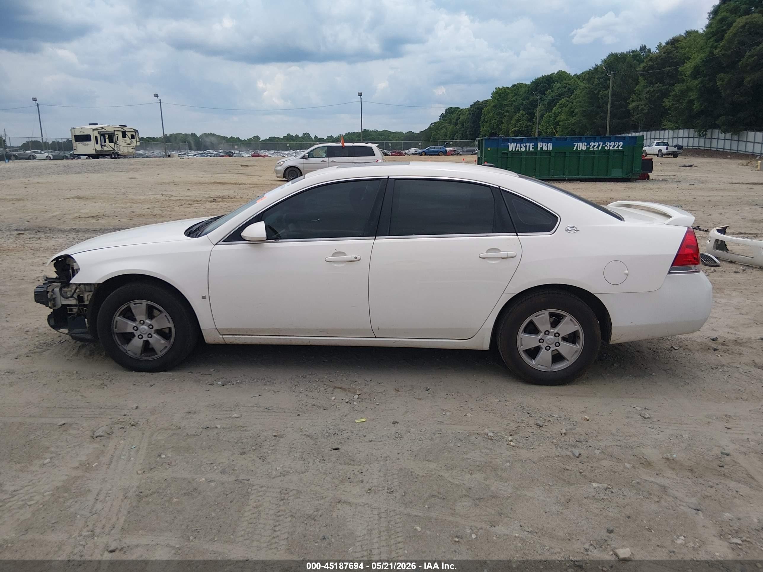 2008 Chevrolet Impala Lt White vin: 2G1WT58KX89140751