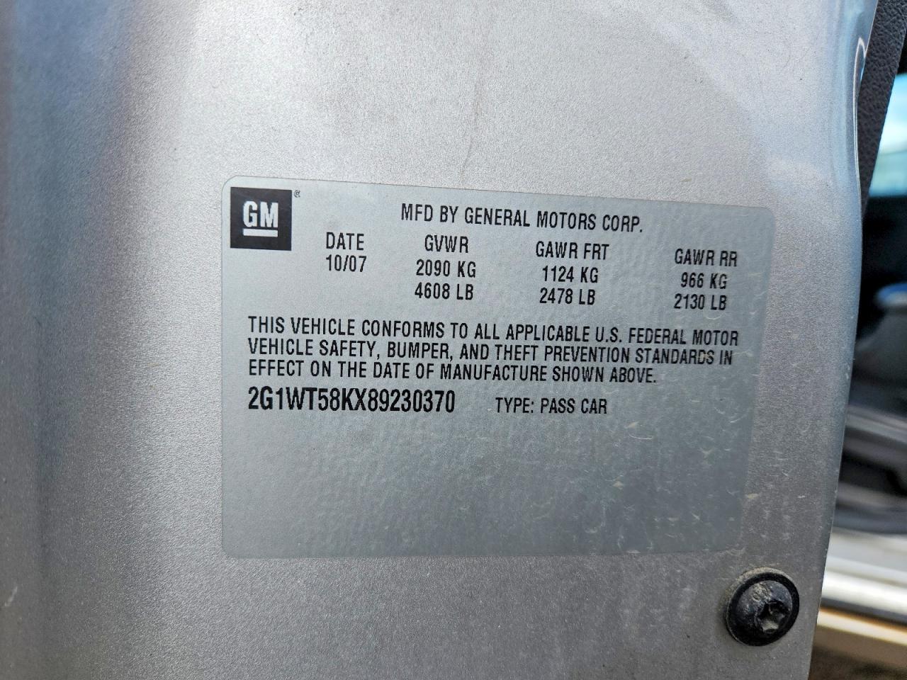 2008 Chevrolet Impala Lt Silver vin: 2G1WT58KX89230370