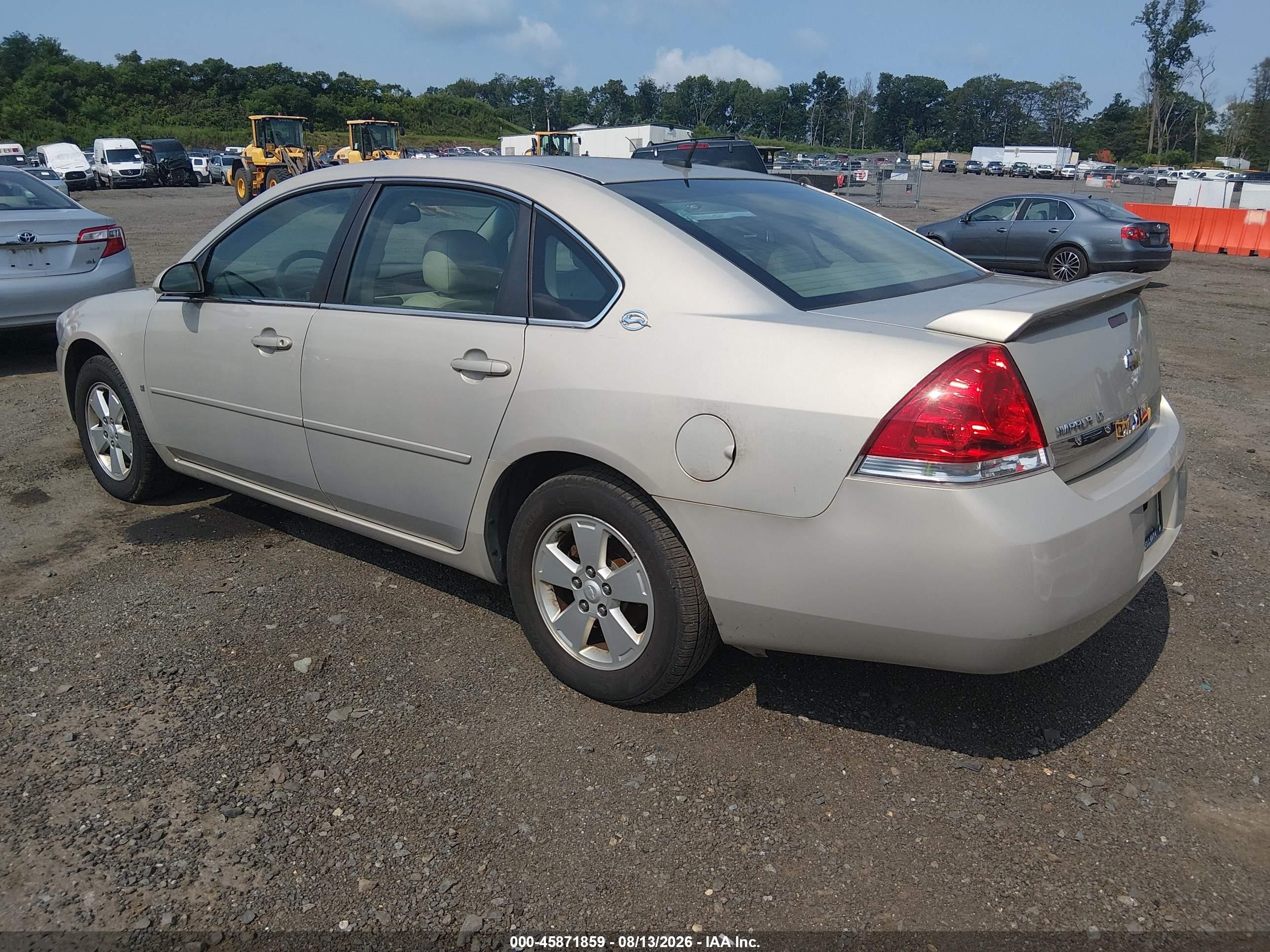 2008 Chevrolet Impala Lt Золотой vin: 2G1WT58N189230803