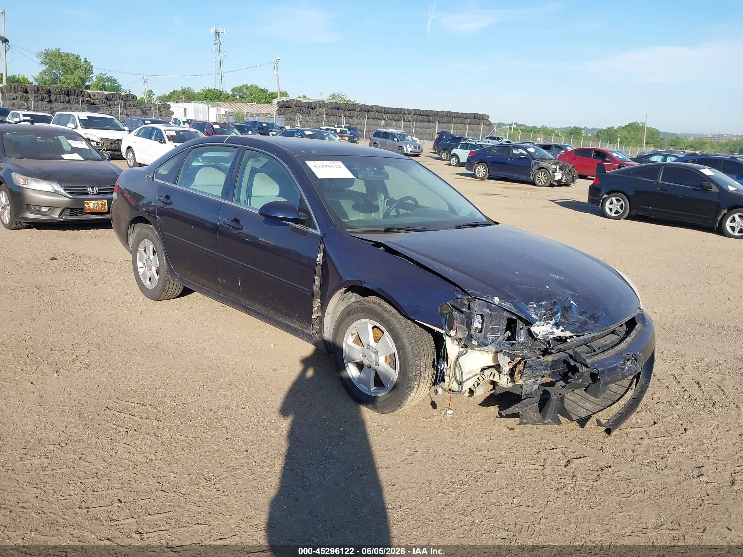 2008 Chevrolet Impala Lt Dark Blue vin: 2G1WT58N289250669