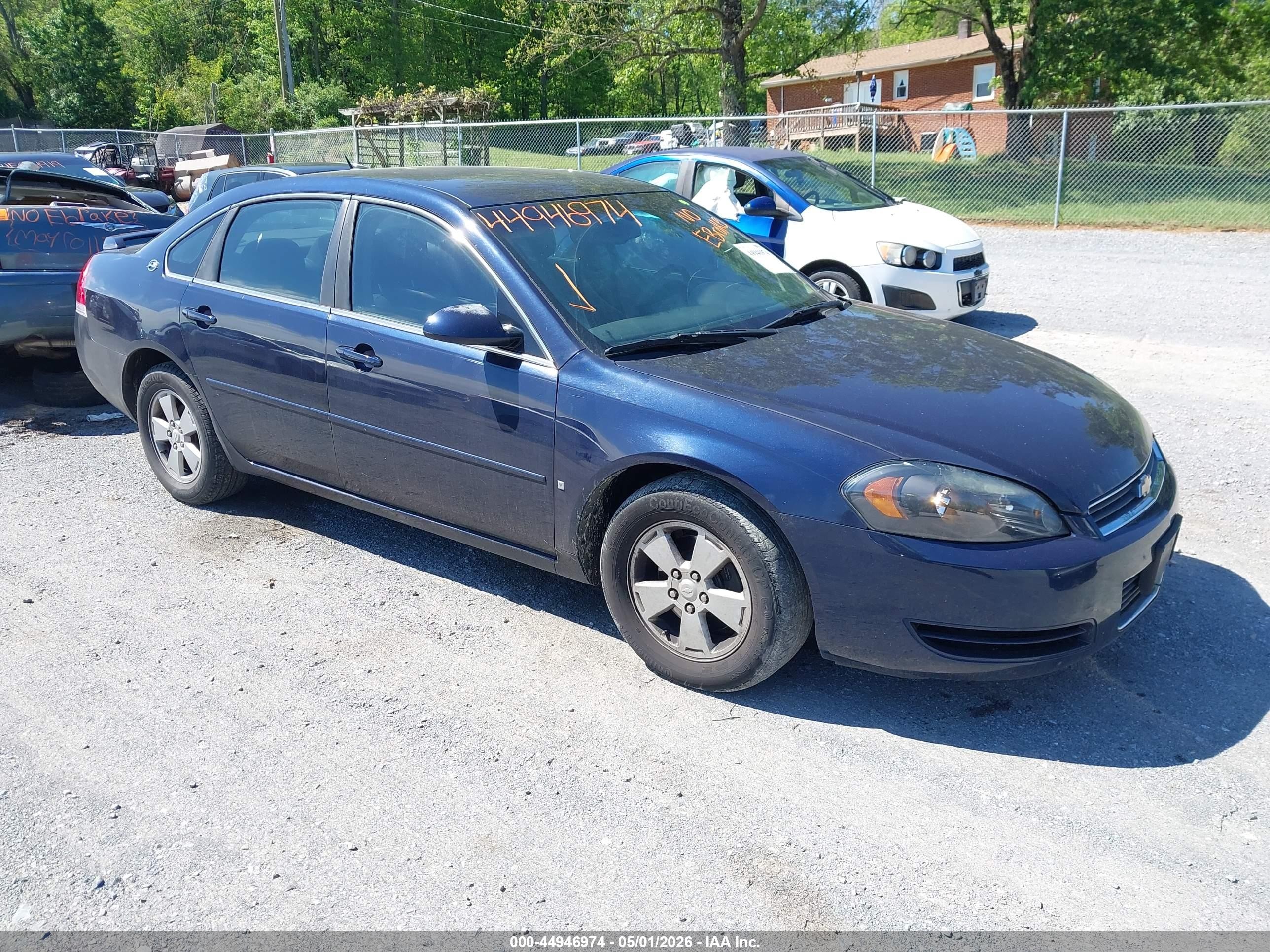 2008 Chevrolet Impala Lt Blue vin: 2G1WT58N289254060
