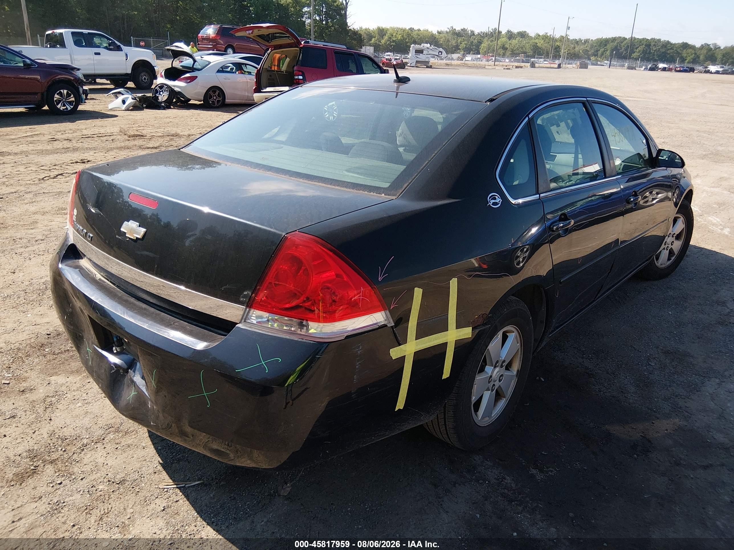 2007 Chevrolet Impala 3.5l Lt Black vin: 2G1WT58N379334790