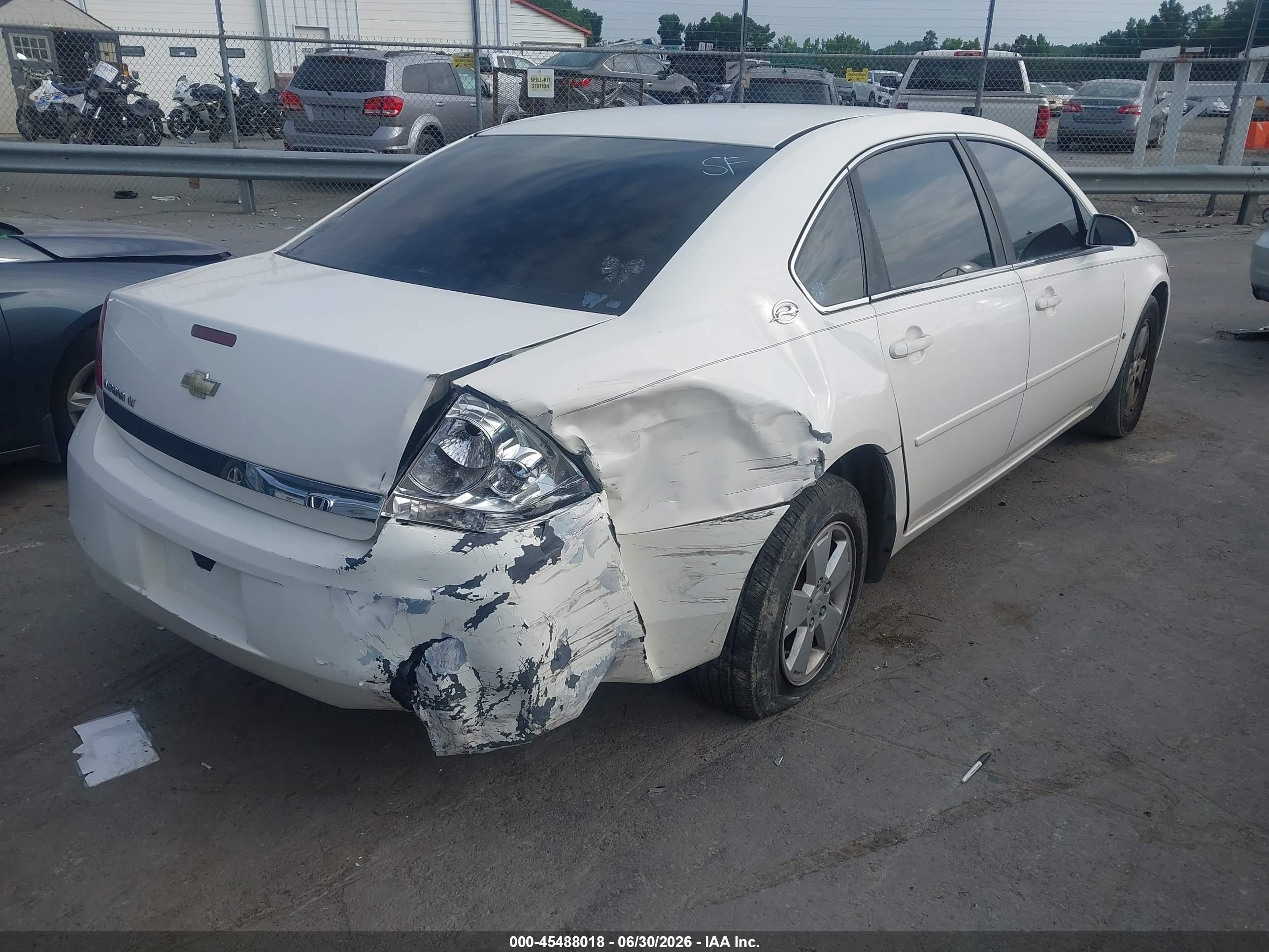 2007 Chevrolet Impala 3.5l Lt White vin: 2G1WT58N579235095