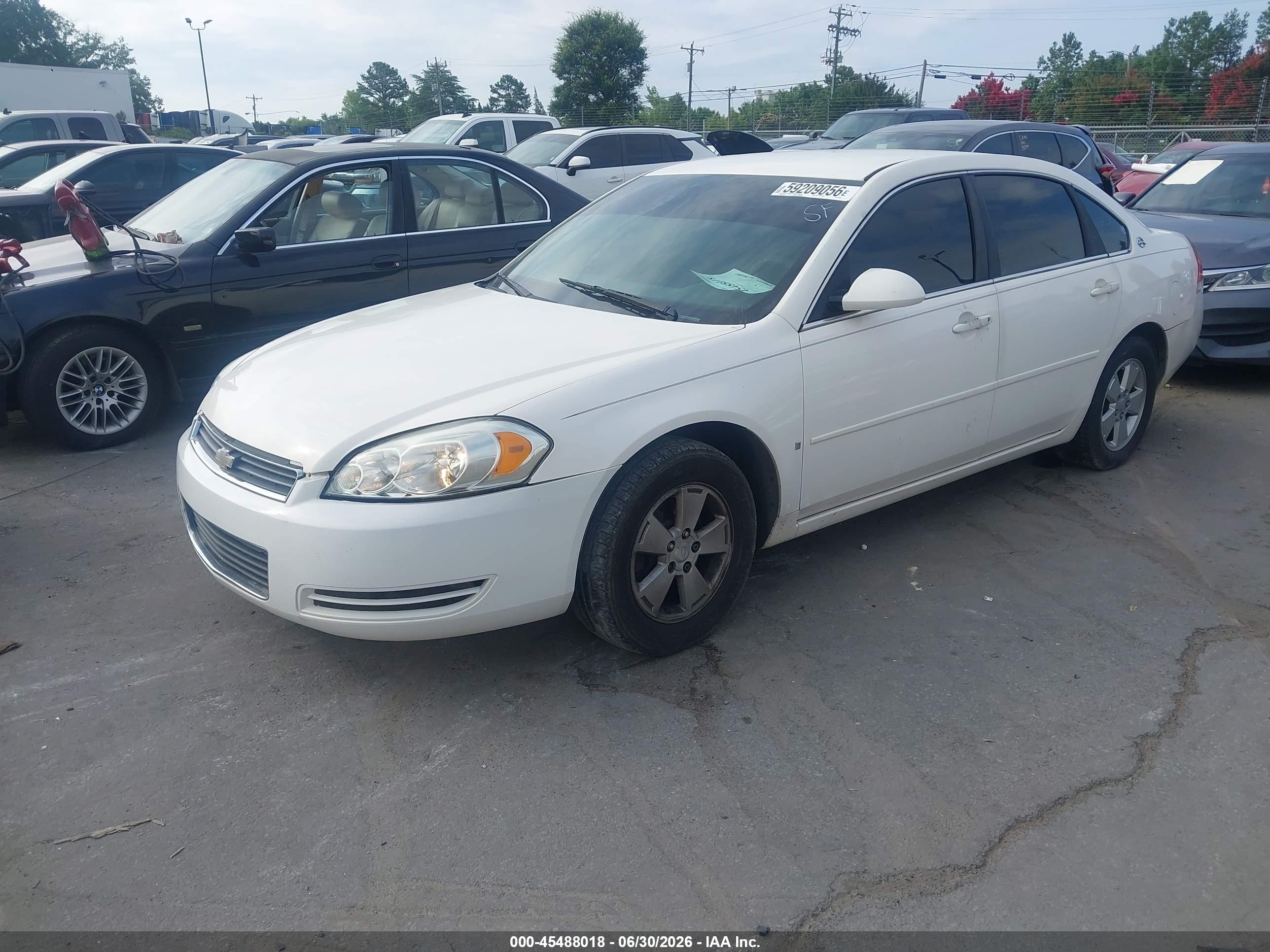 2007 Chevrolet Impala 3.5l Lt White vin: 2G1WT58N579235095