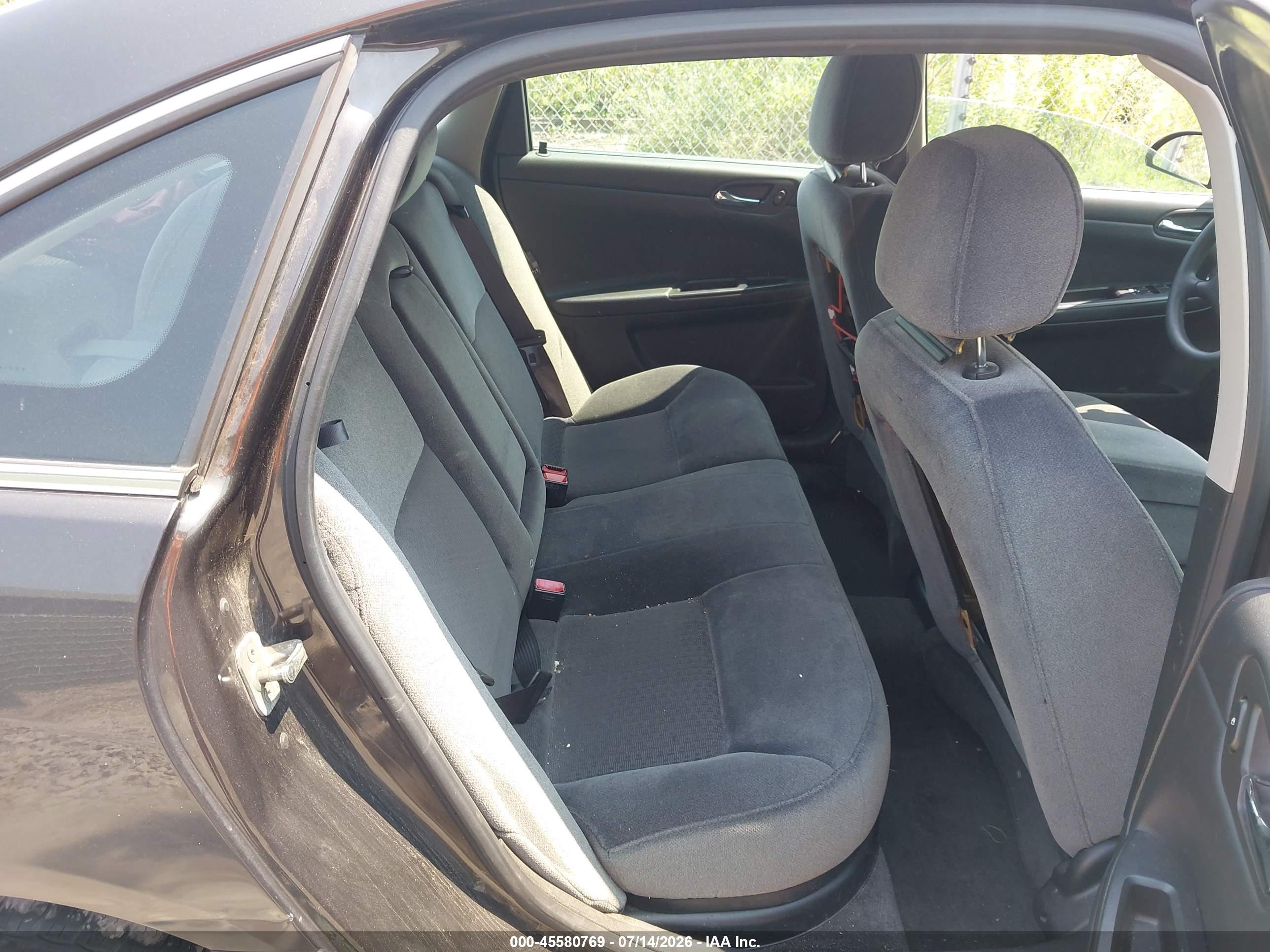 2008 Chevrolet Impala Lt Black vin: 2G1WT58N581378967