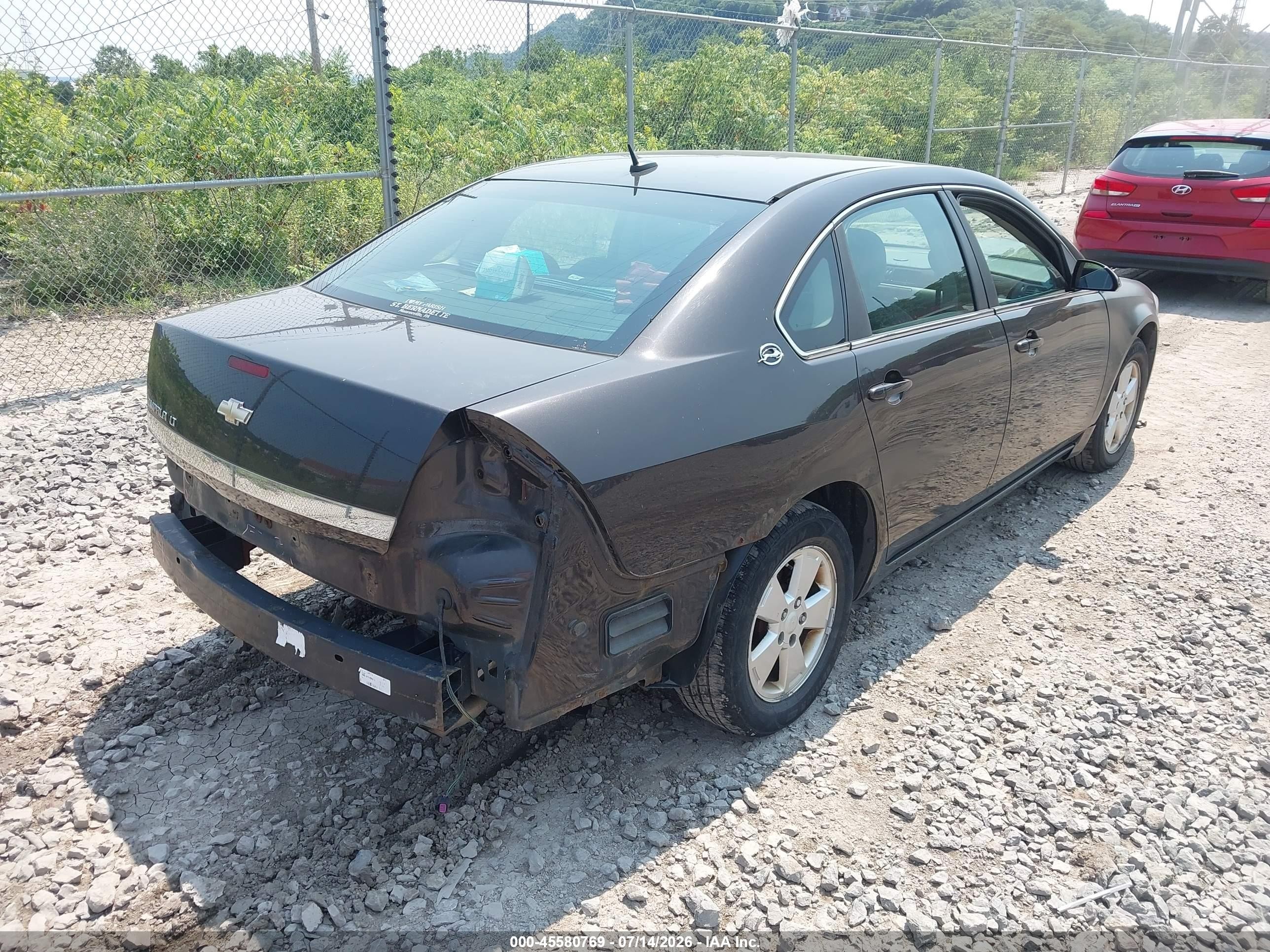 2008 Chevrolet Impala Lt Black vin: 2G1WT58N581378967