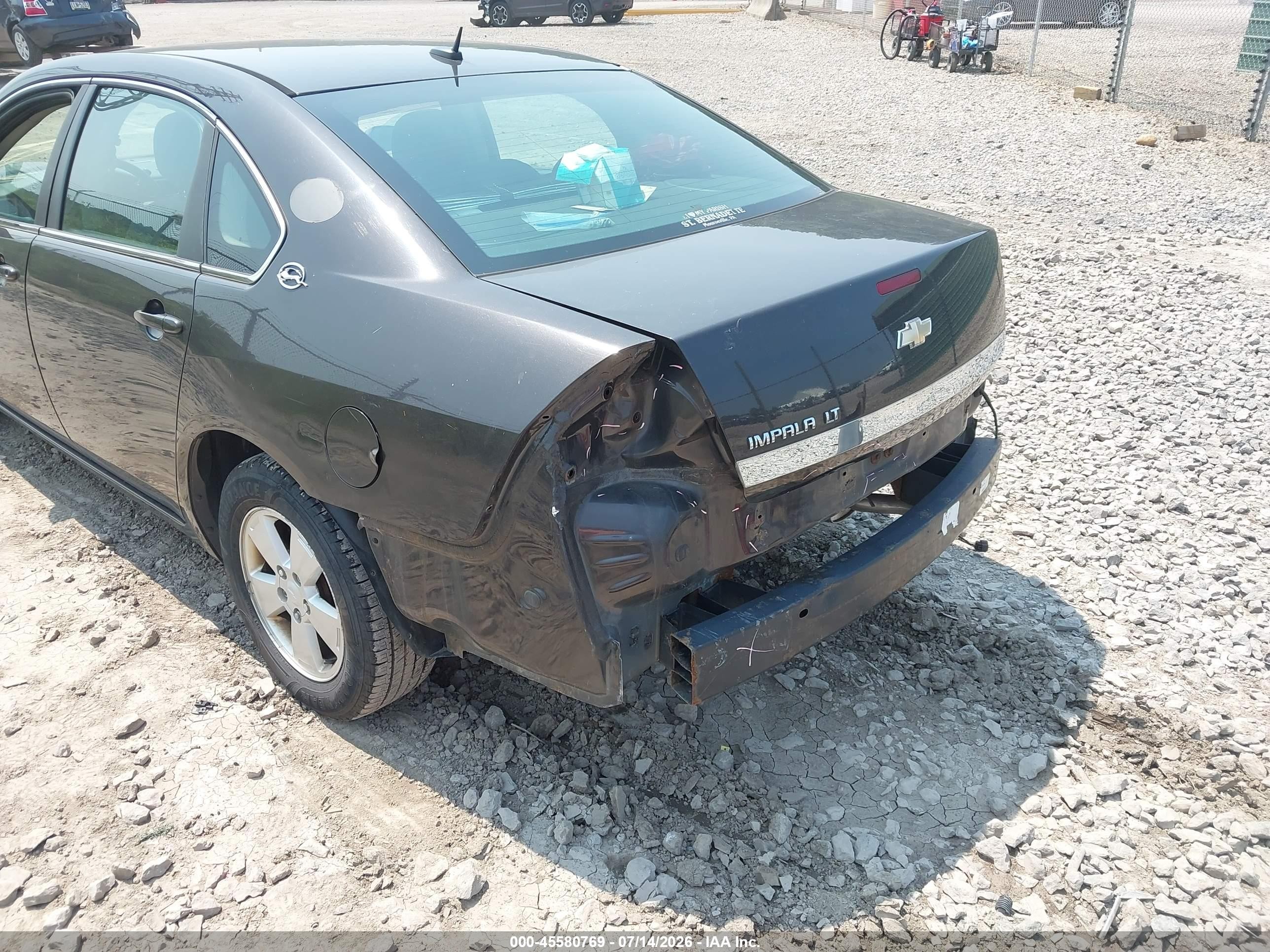 2008 Chevrolet Impala Lt Black vin: 2G1WT58N581378967