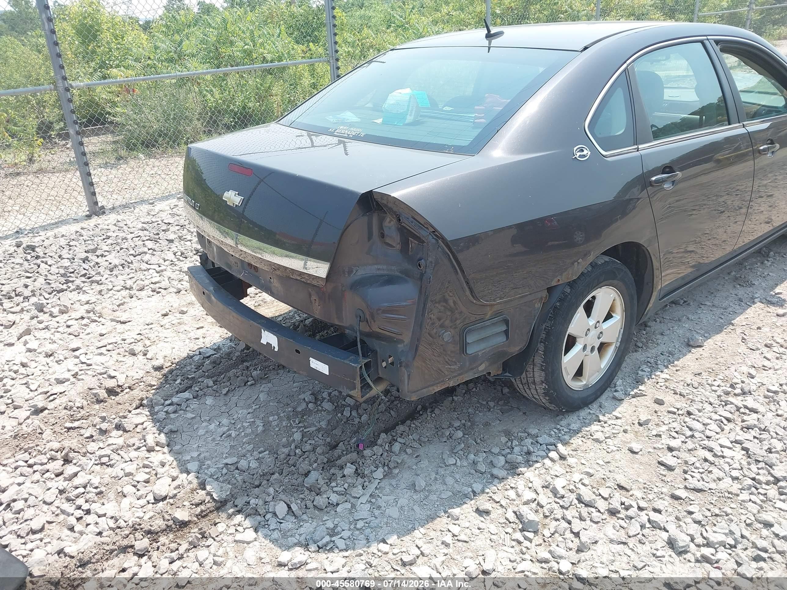 2008 Chevrolet Impala Lt Black vin: 2G1WT58N581378967