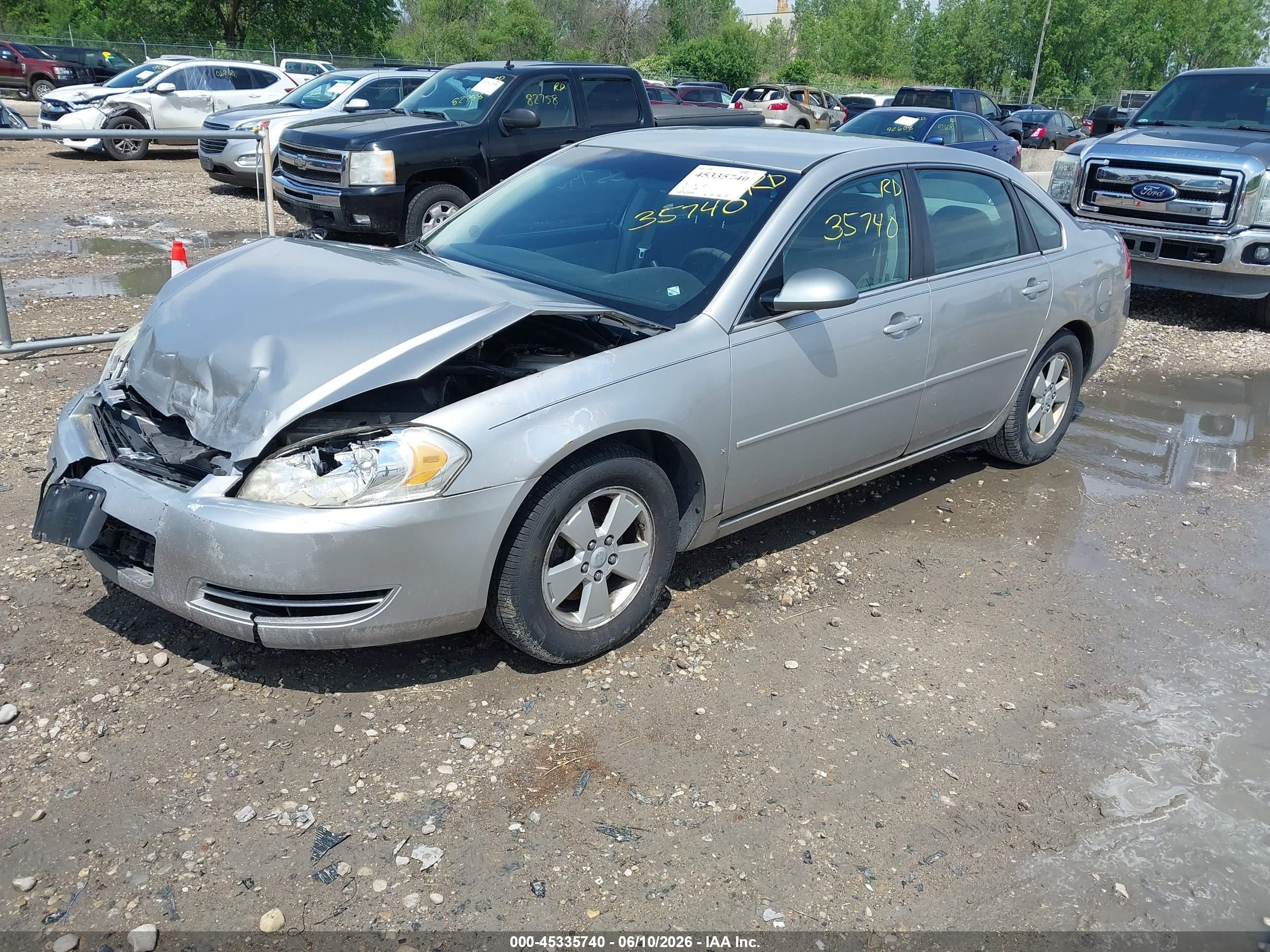 2008 Chevrolet Impala Lt Серебряный vin: 2G1WT58N589107649