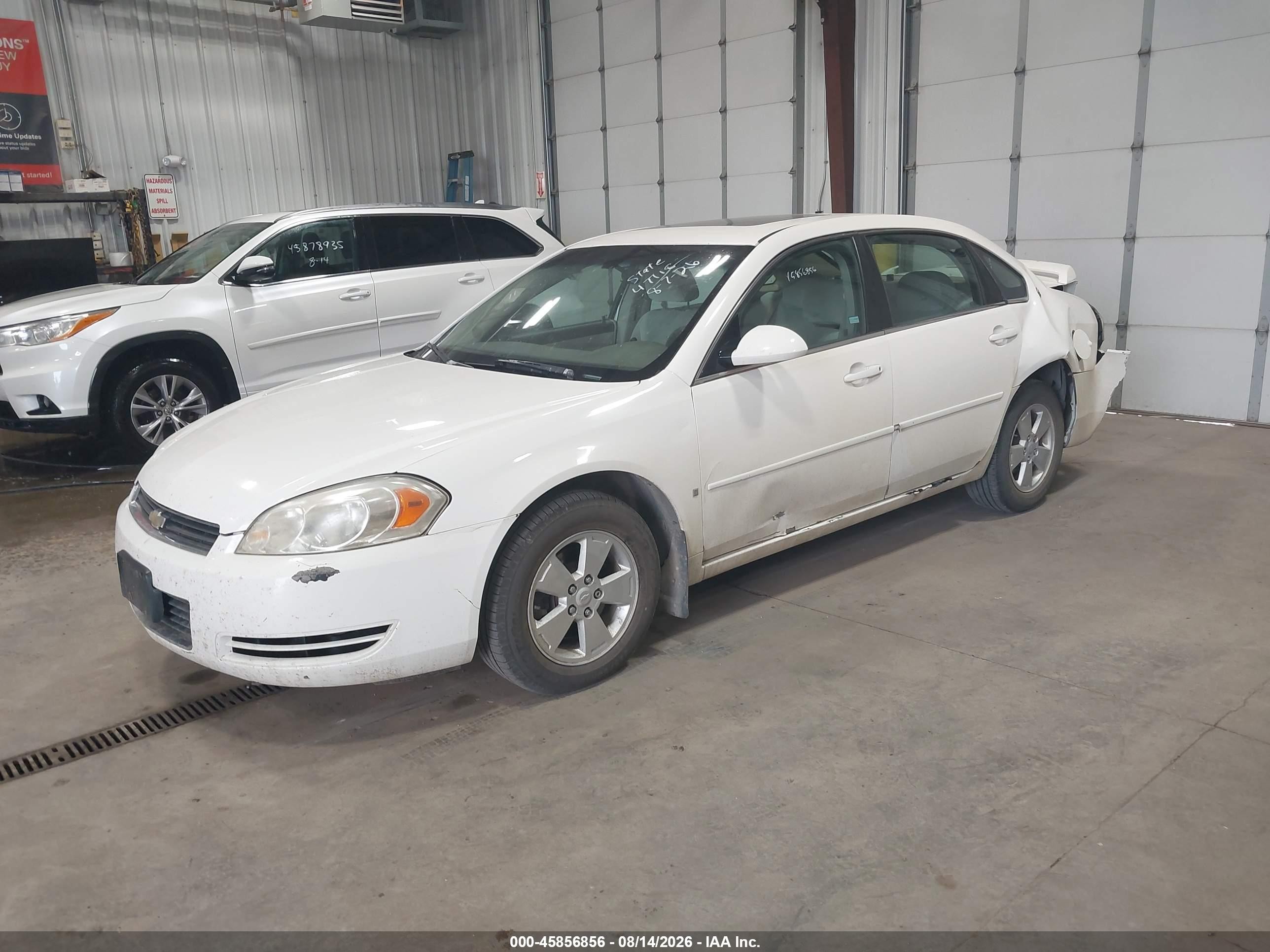 2008 Chevrolet Impala Lt White vin: 2G1WT58N589215835