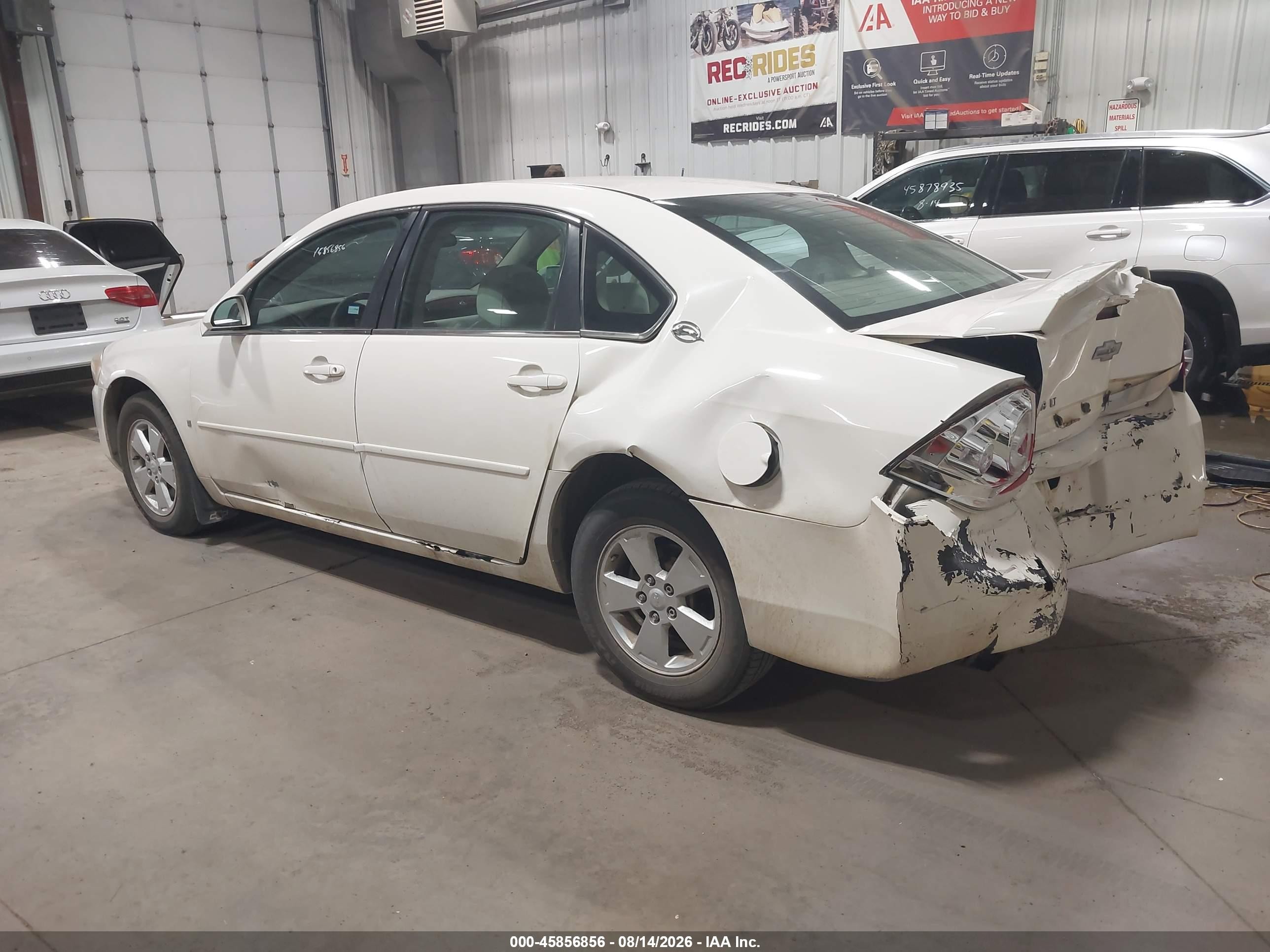 2008 Chevrolet Impala Lt White vin: 2G1WT58N589215835