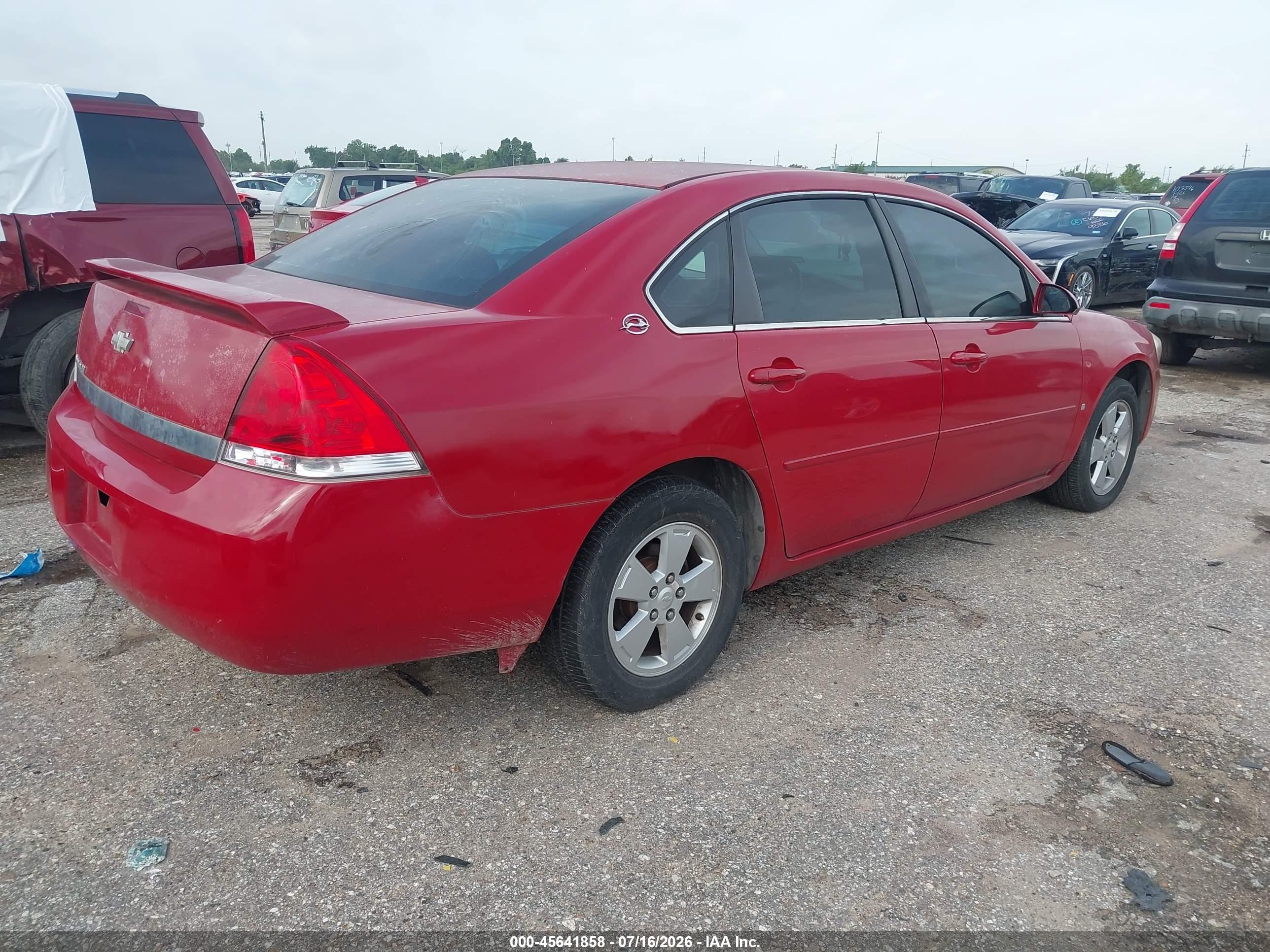 2008 Chevrolet Impala Lt Red vin: 2G1WT58N789257004