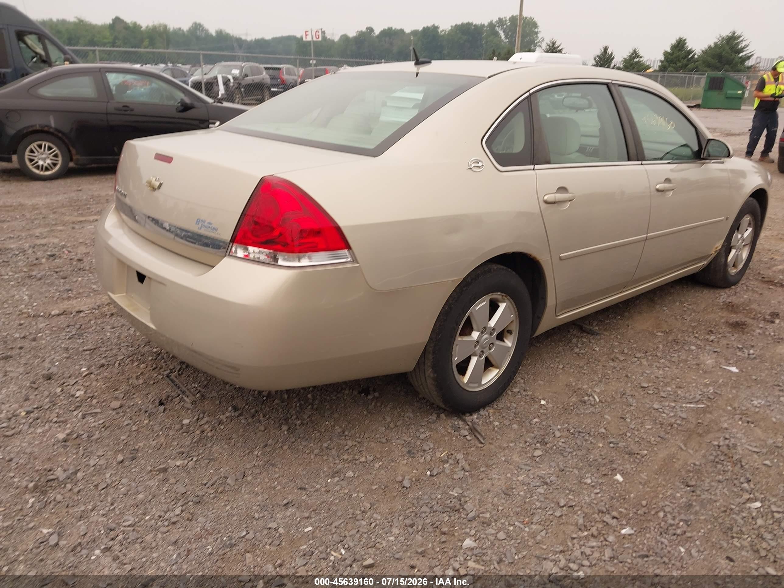 2008 Chevrolet Impala Lt Желто-коричневый vin: 2G1WT58N881276076