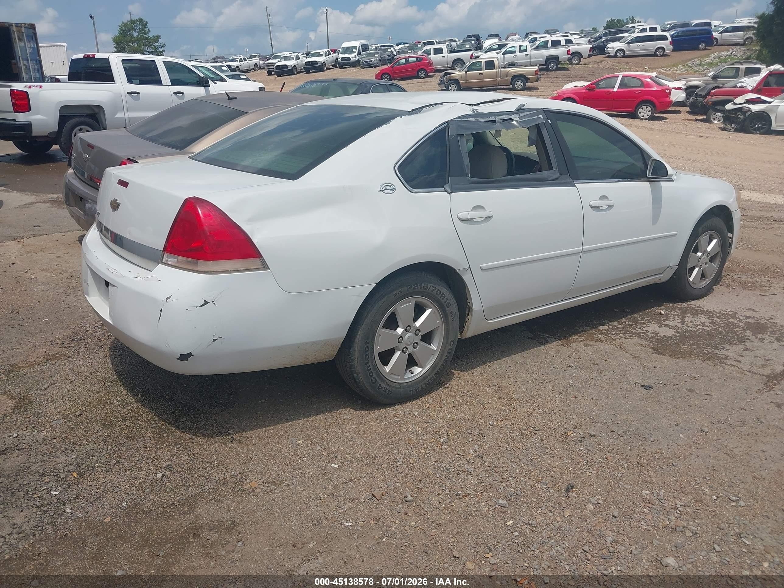 2007 Chevrolet Impala Lt White vin: 2G1WT58N979240168