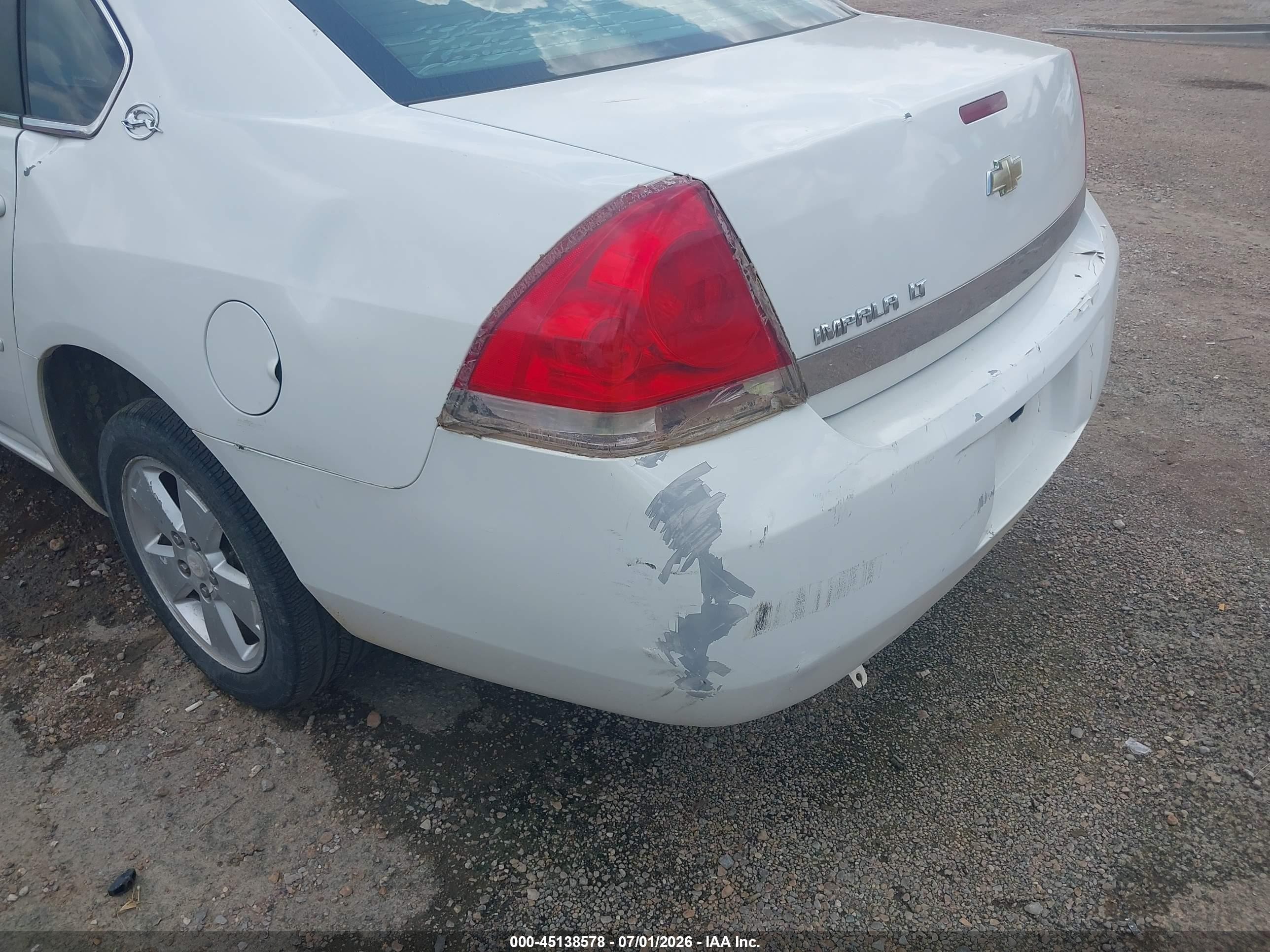 2007 Chevrolet Impala Lt White vin: 2G1WT58N979240168