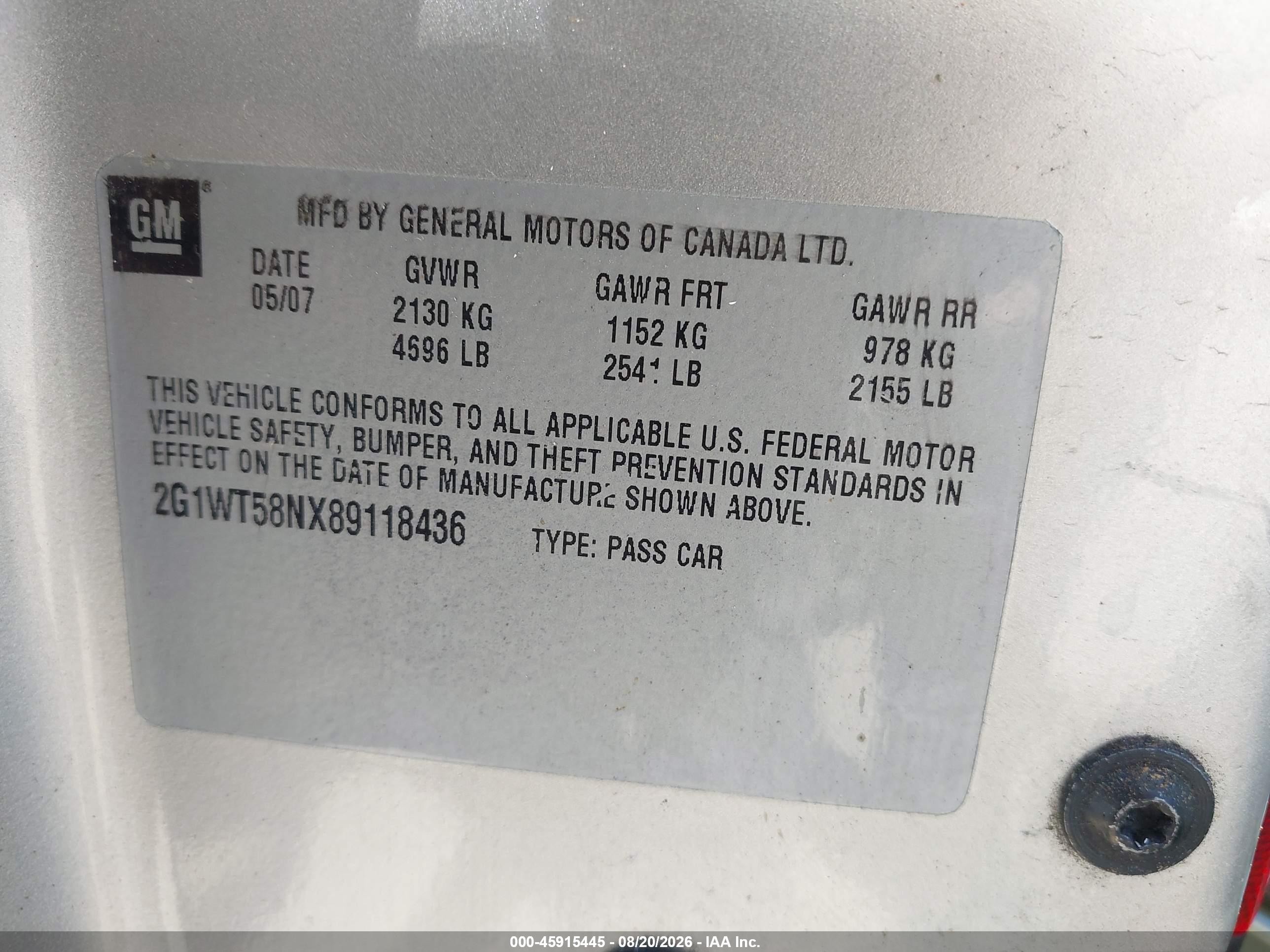 2008 Chevrolet Impala Lt Silver vin: 2G1WT58NX89118436