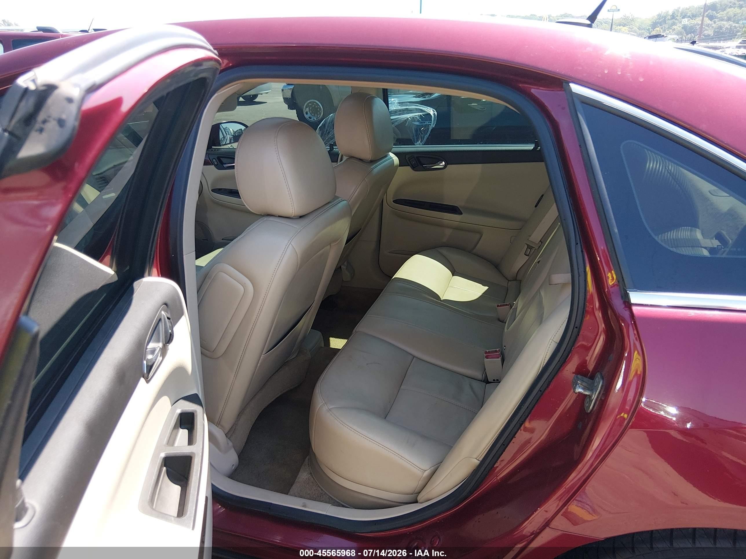 2009 Chevrolet Impala Ltz Red vin: 2G1WU57M191253939