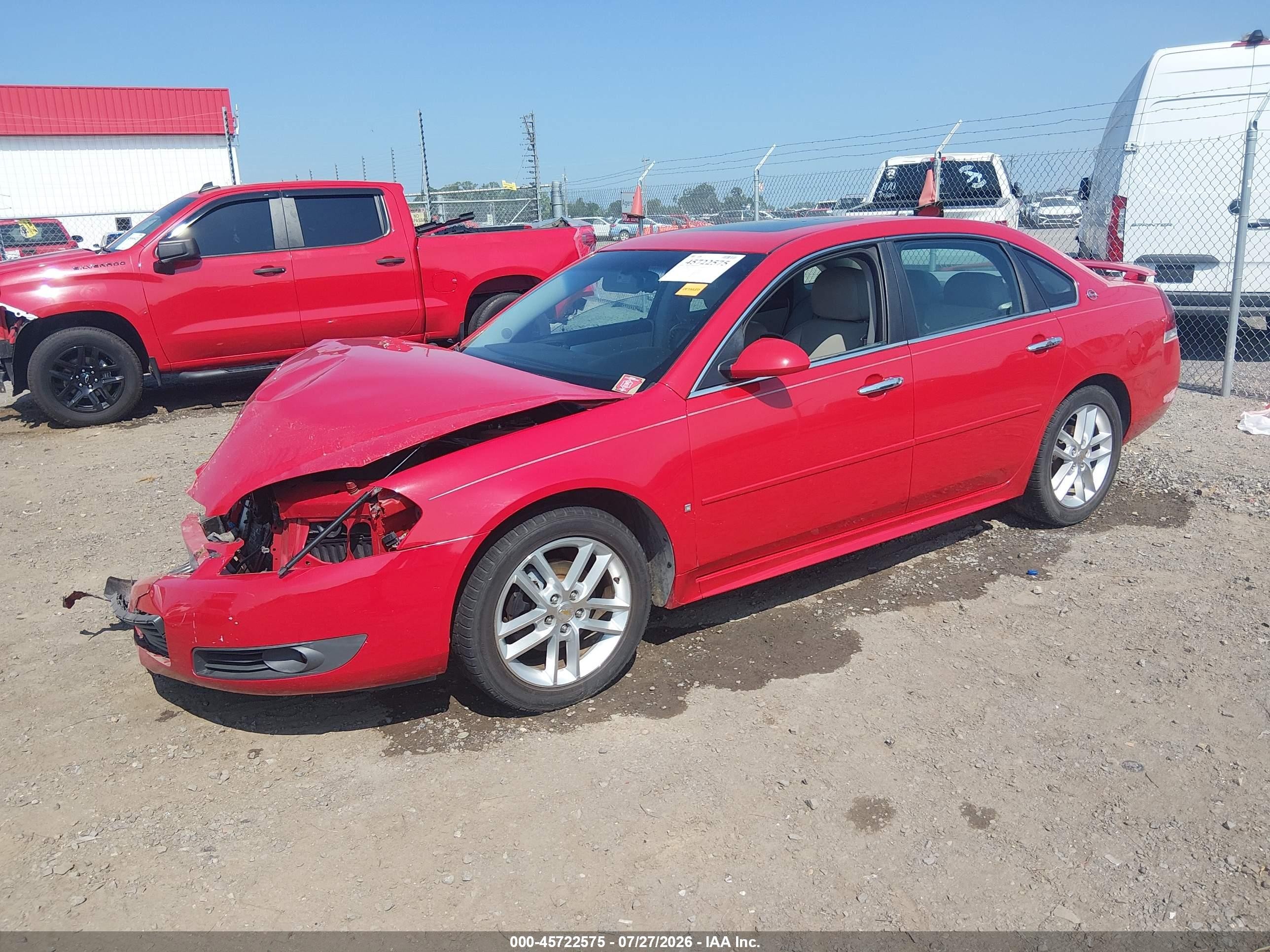 2009 Chevrolet Impala Ltz Red vin: 2G1WU57M991228044