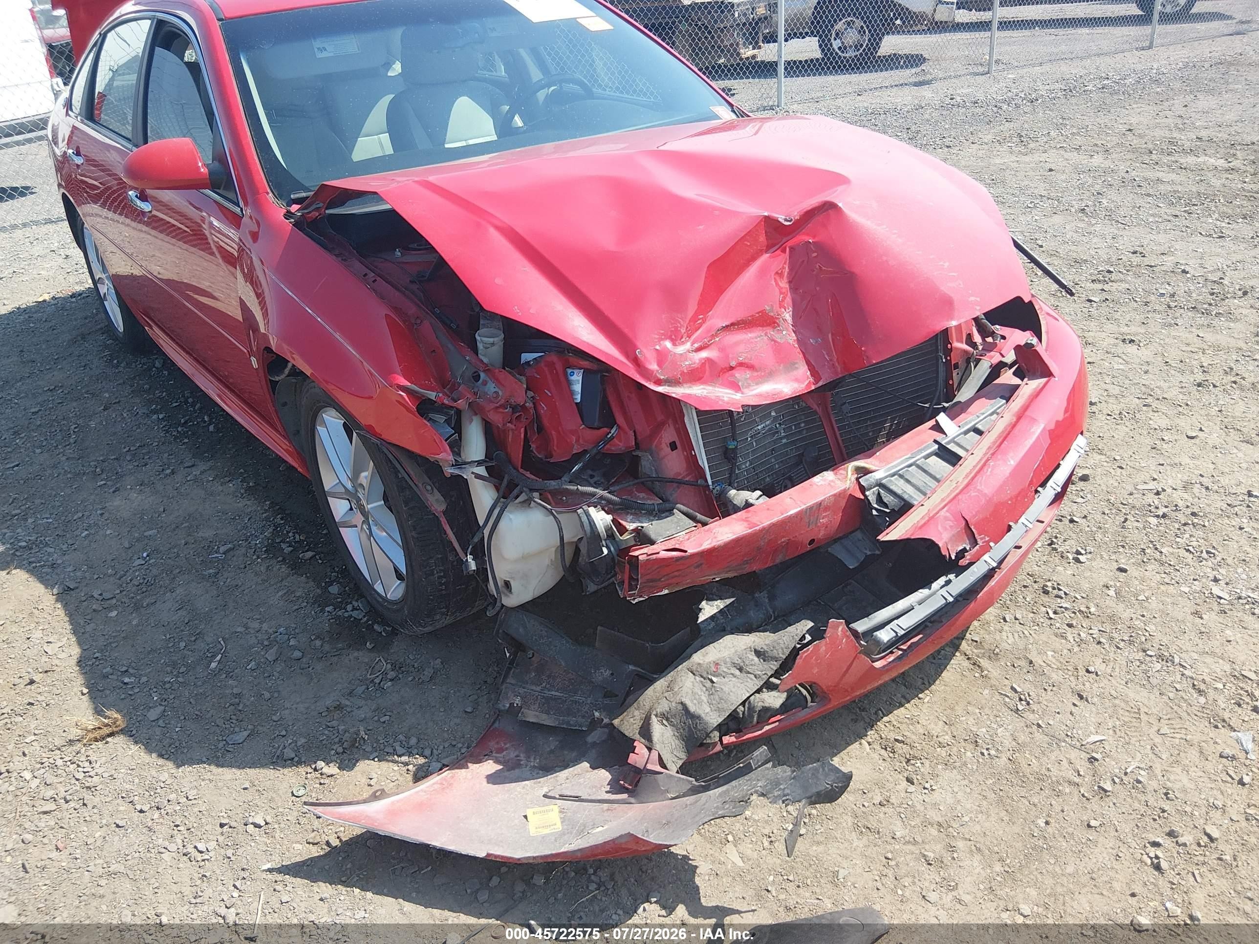 2009 Chevrolet Impala Ltz Red vin: 2G1WU57M991228044