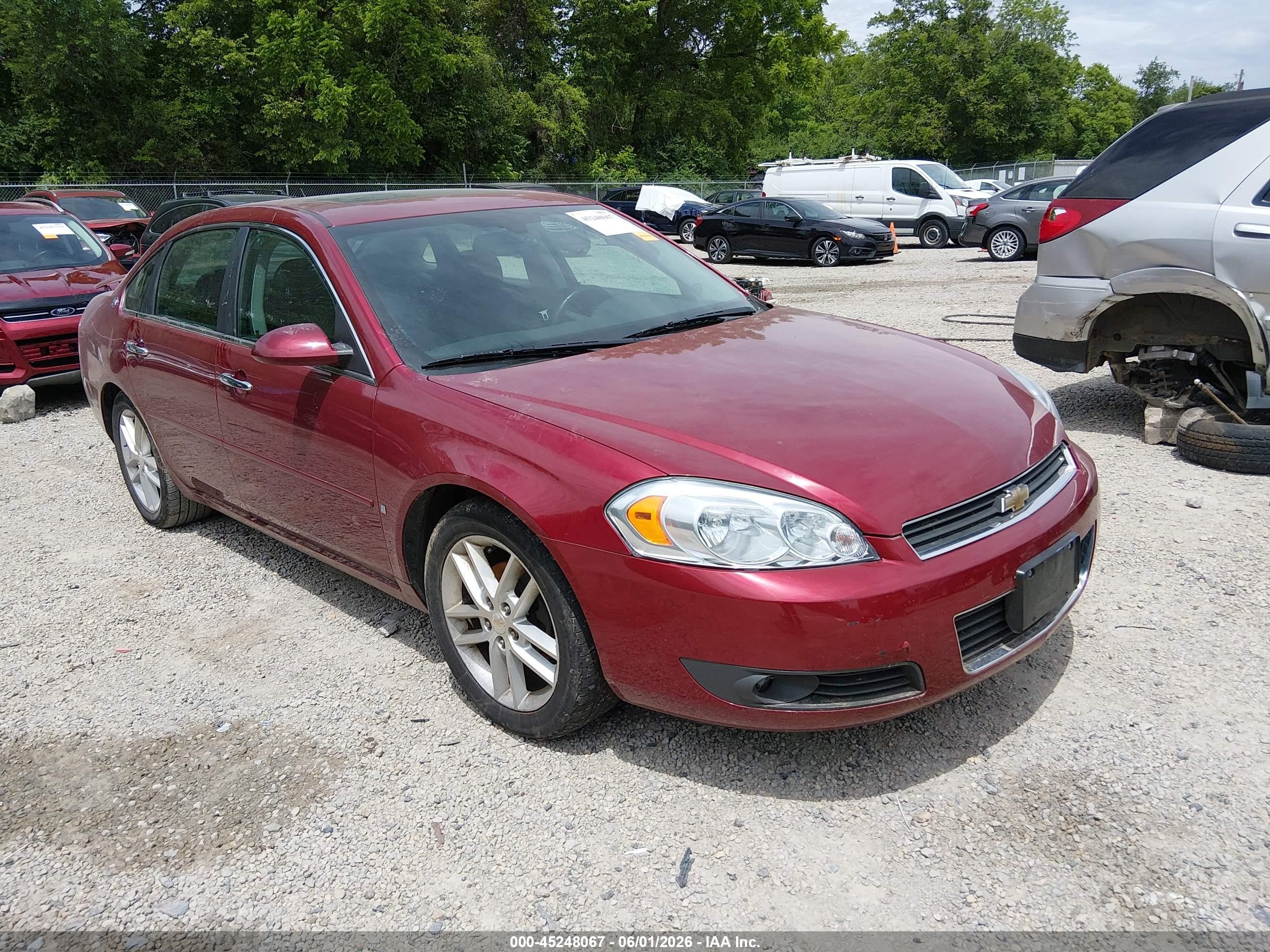 2008 Chevrolet Impala Ltz Red vin: 2G1WU583481340447