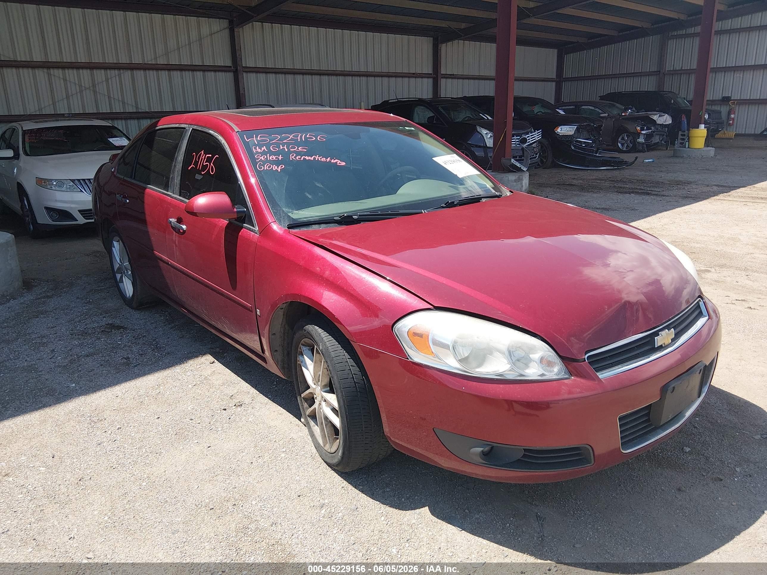 2008 Chevrolet Impala Ltz Red vin: 2G1WU583789223463