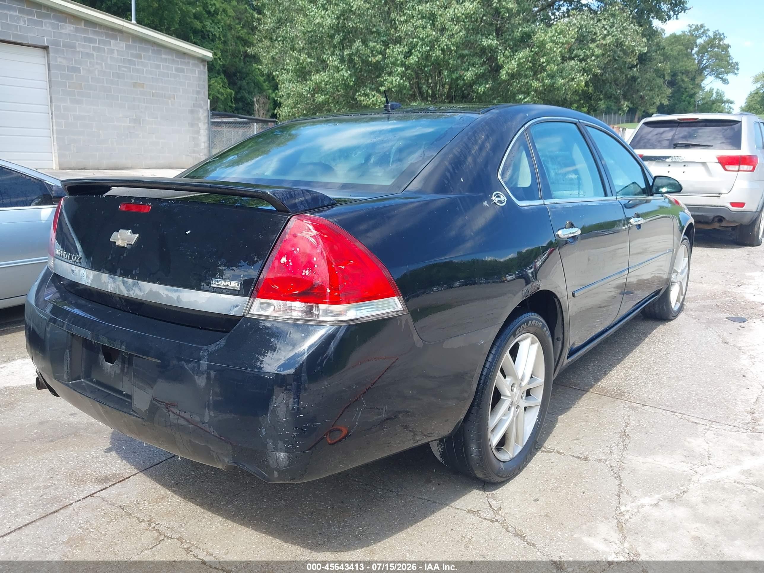 2008 Chevrolet Impala Ltz Black vin: 2G1WU583989183919