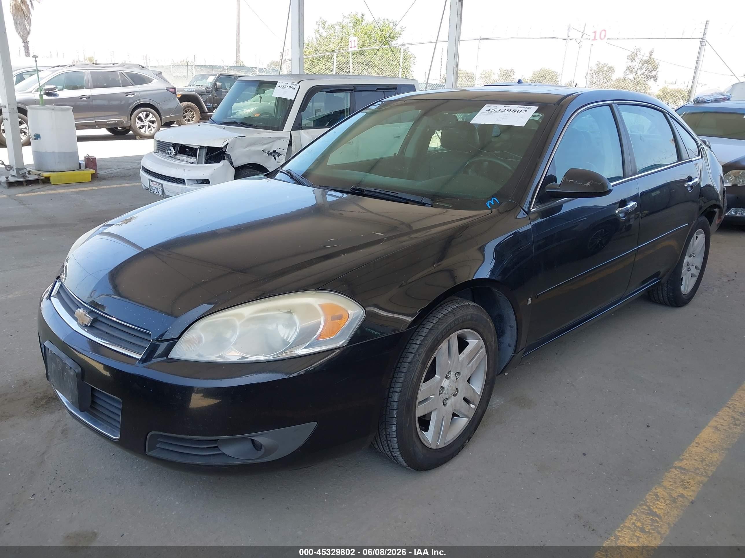 2007 Chevrolet Impala Ltz Black vin: 2G1WU58R079360991