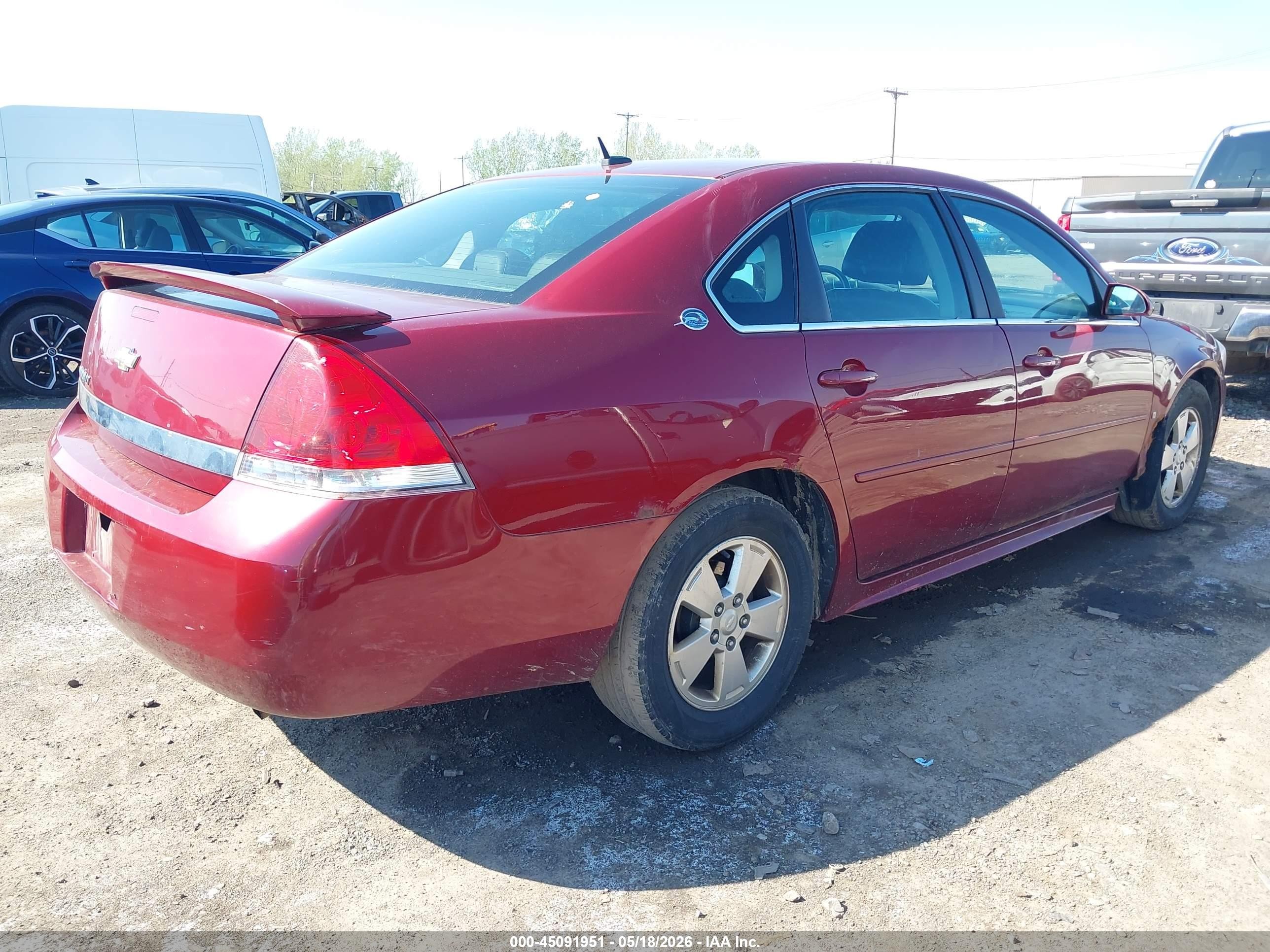2008 Chevrolet Impala Lt Maroon vin: 2G1WV58N981341978