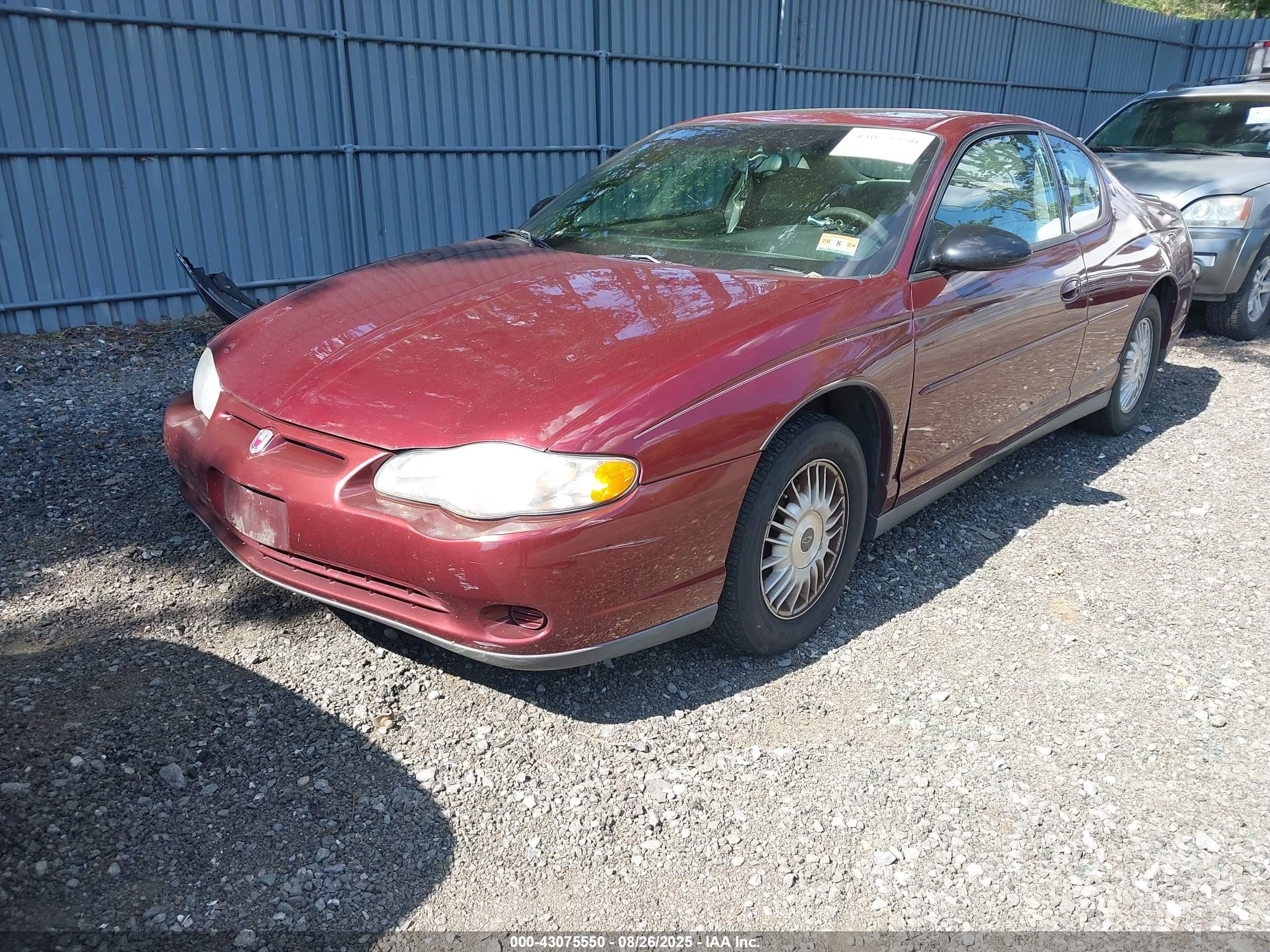 2001 Chevrolet Monte Carlo Ls Красный vin: 2G1WW12E019129234