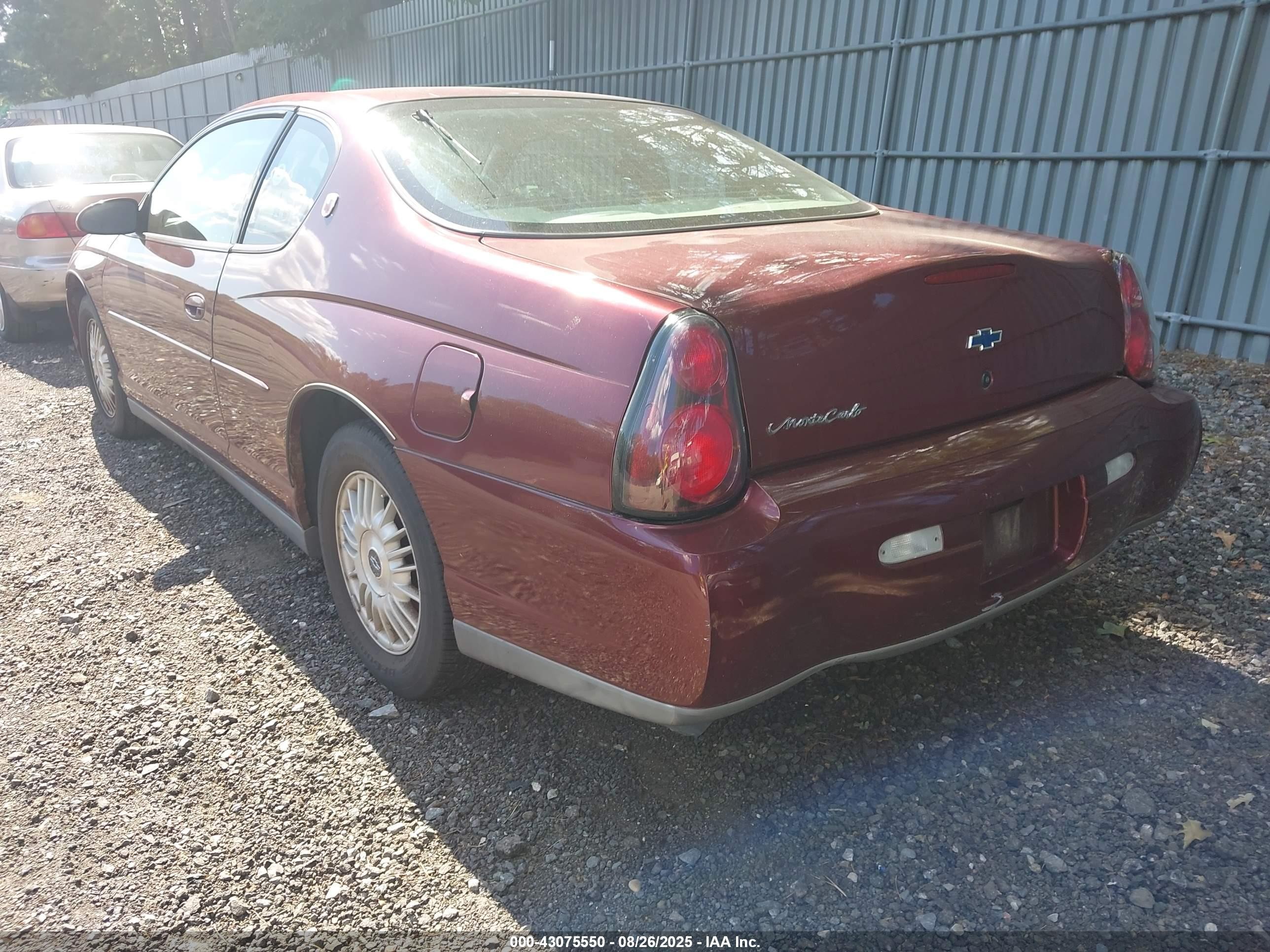 2001 Chevrolet Monte Carlo Ls Красный vin: 2G1WW12E019129234