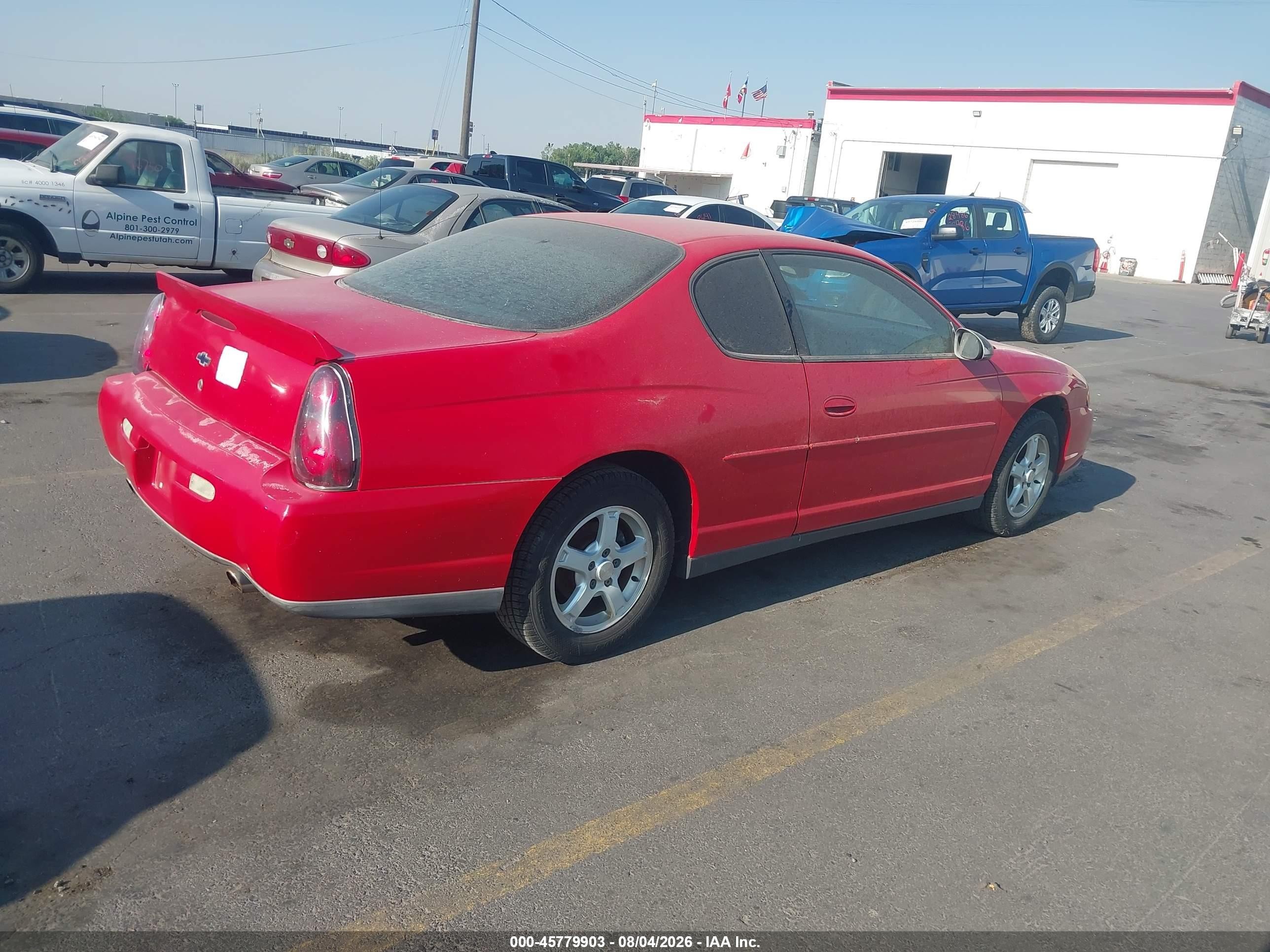 2003 Chevrolet Monte Carlo Ls Red vin: 2G1WW12E039359133