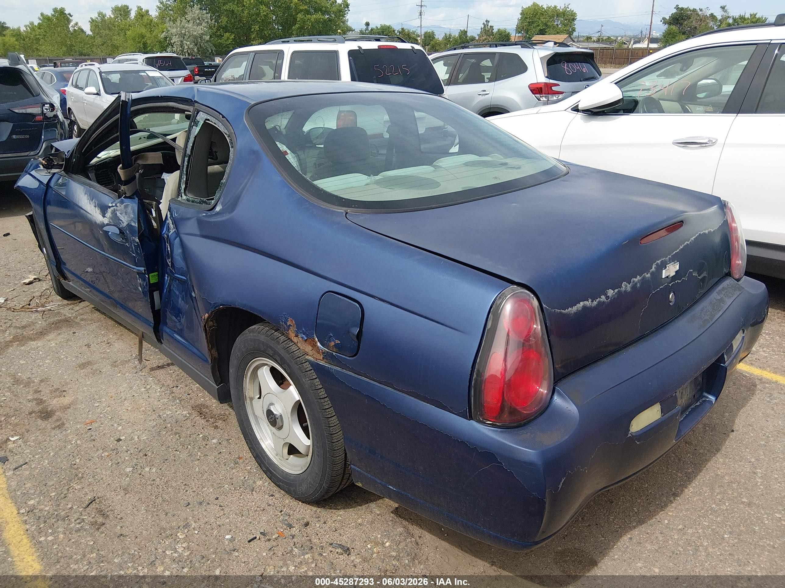 2004 Chevrolet Monte Carlo Ls Dark Blue vin: 2G1WW12E049193536