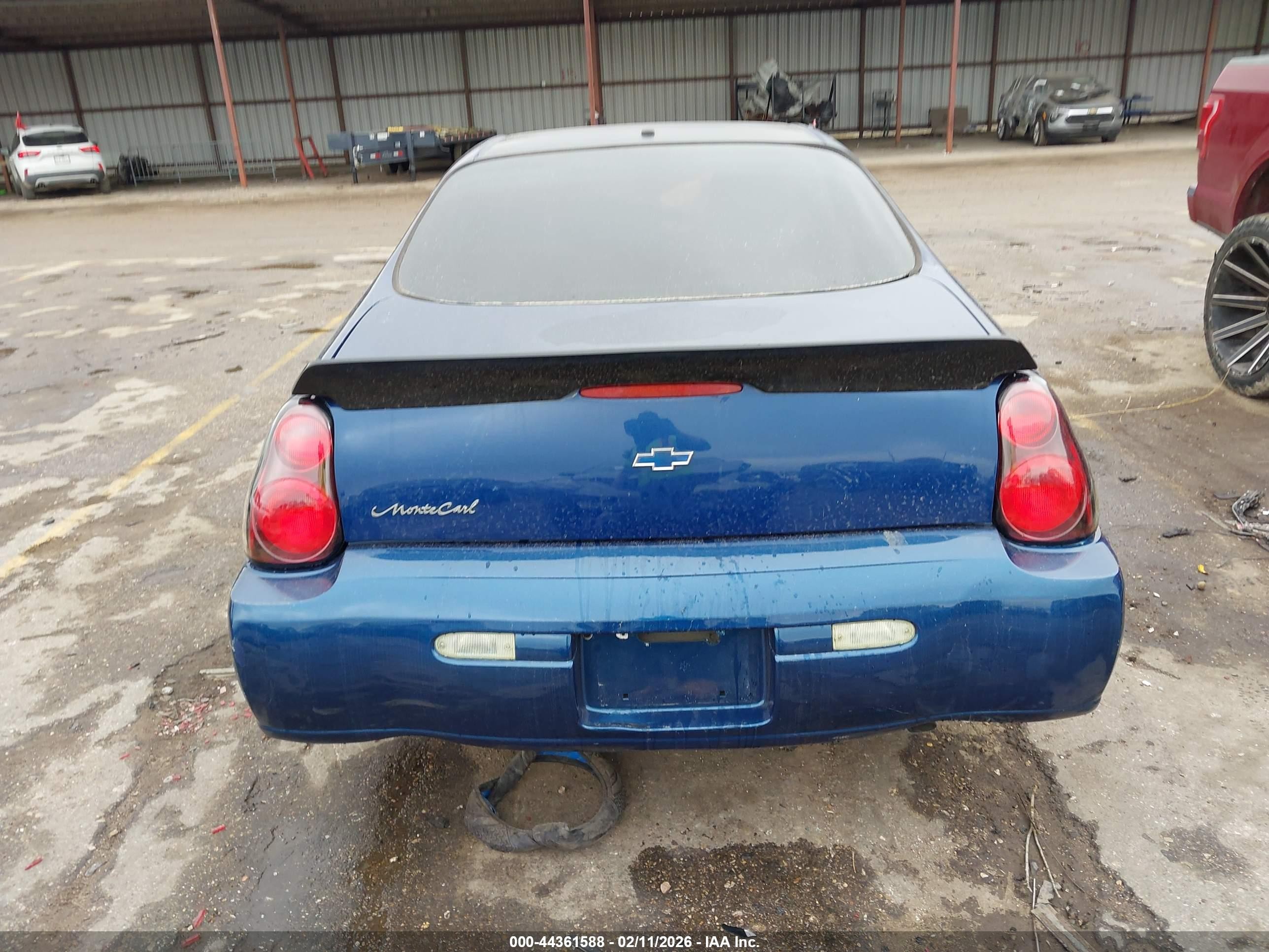 2005 Chevrolet Monte Carlo Ls Blue vin: 2G1WW12E159122945