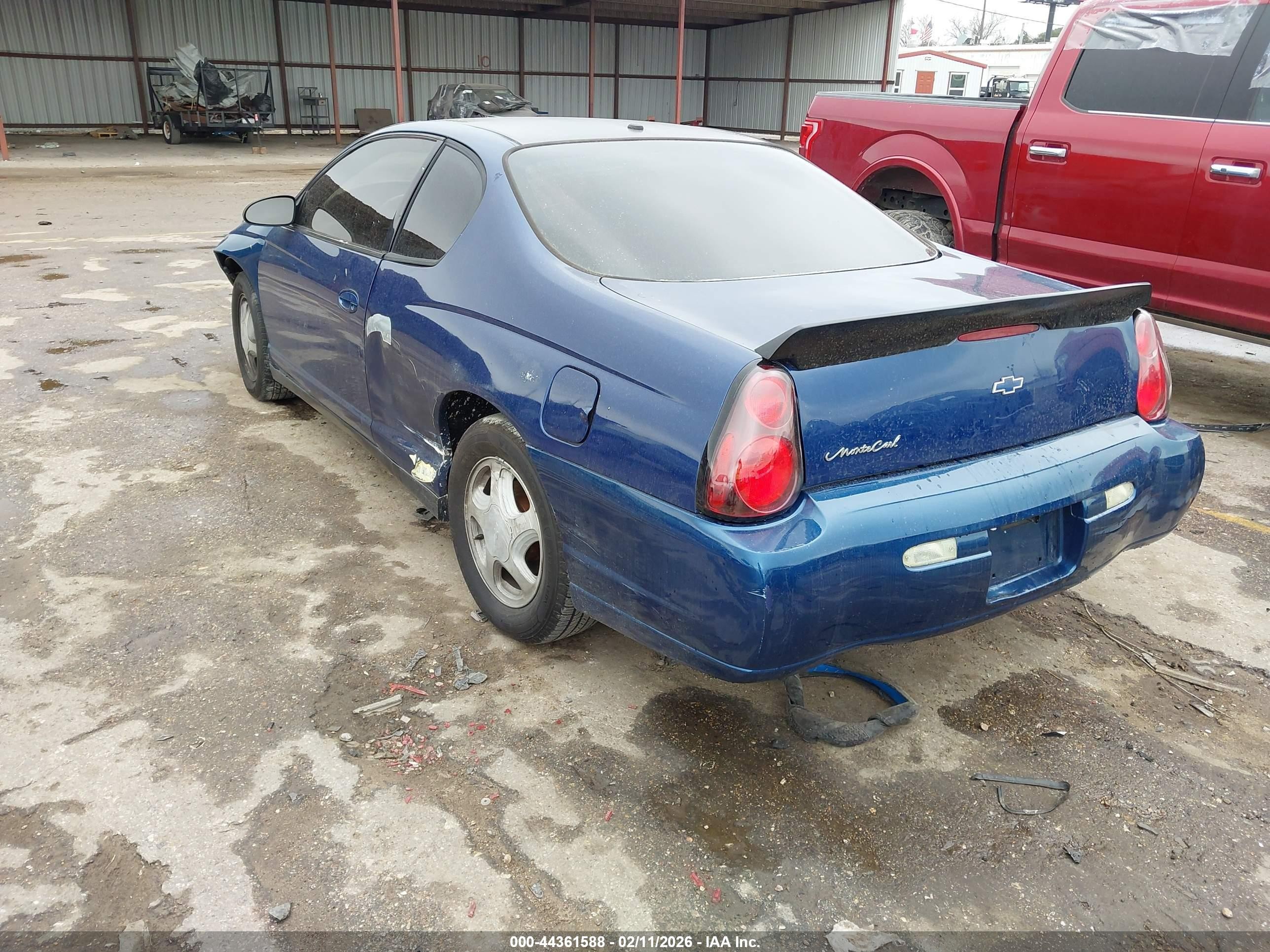 2005 Chevrolet Monte Carlo Ls Blue vin: 2G1WW12E159122945