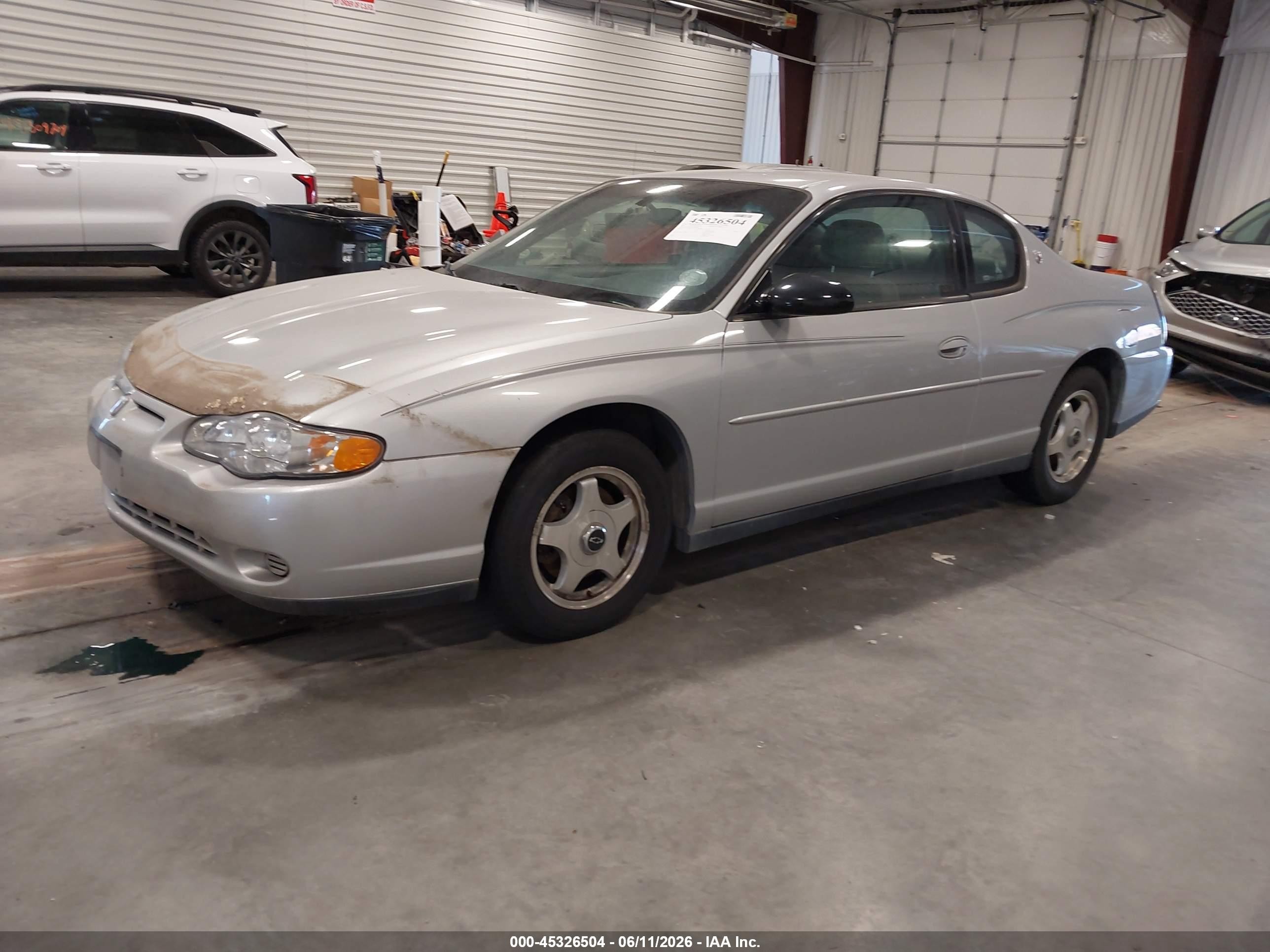 2001 Chevrolet Monte Carlo Ls Silver vin: 2G1WW12E219200868