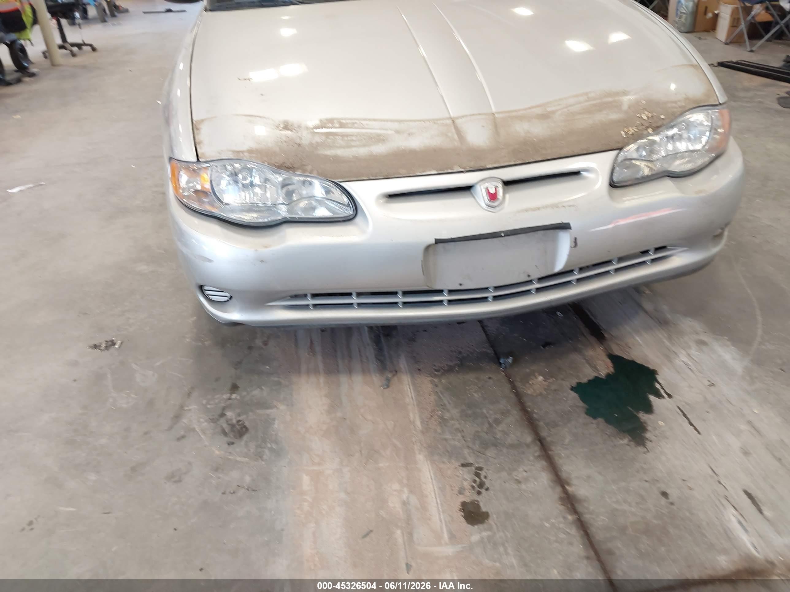 2001 Chevrolet Monte Carlo Ls Silver vin: 2G1WW12E219200868