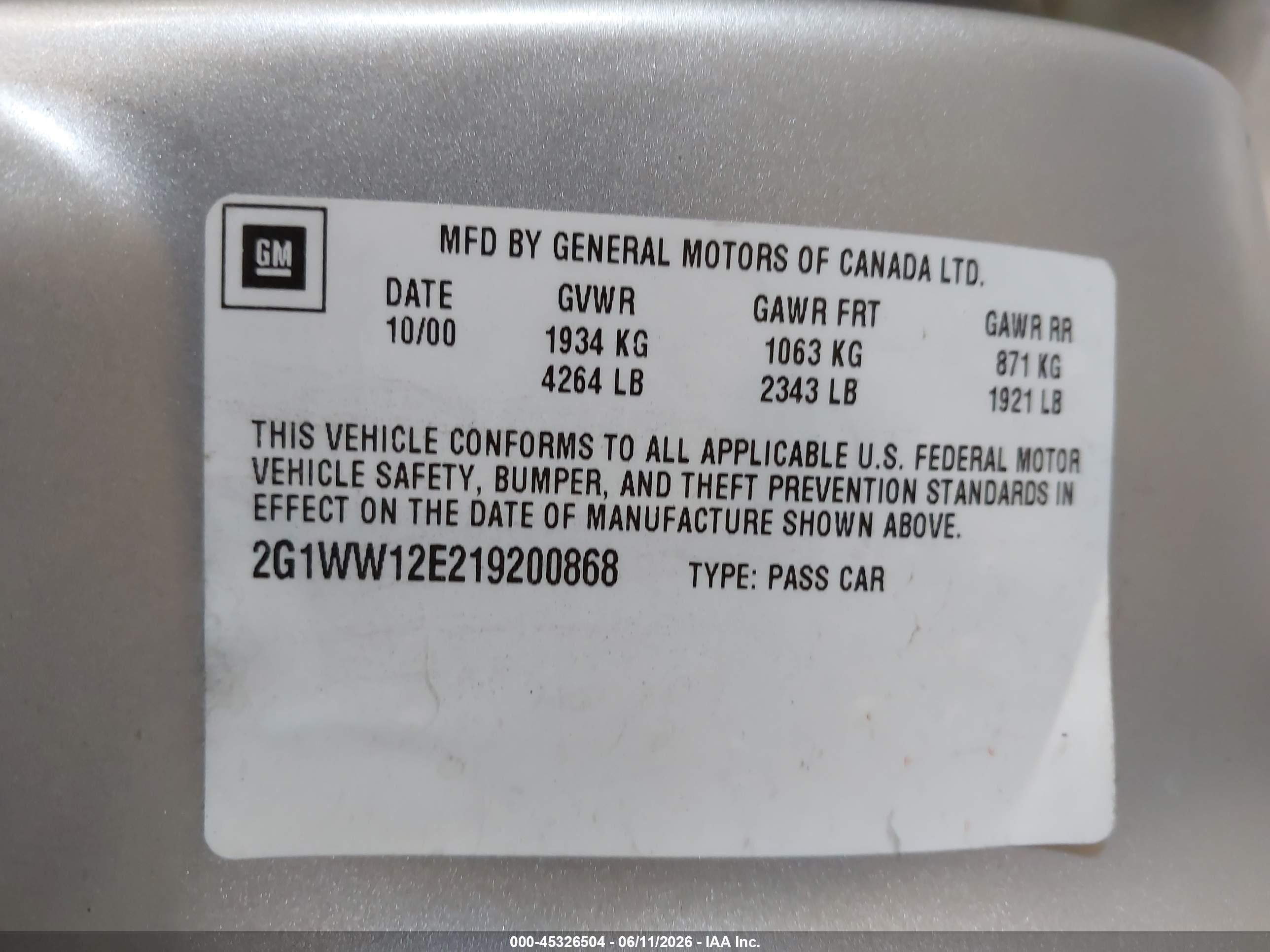 2001 Chevrolet Monte Carlo Ls Silver vin: 2G1WW12E219200868