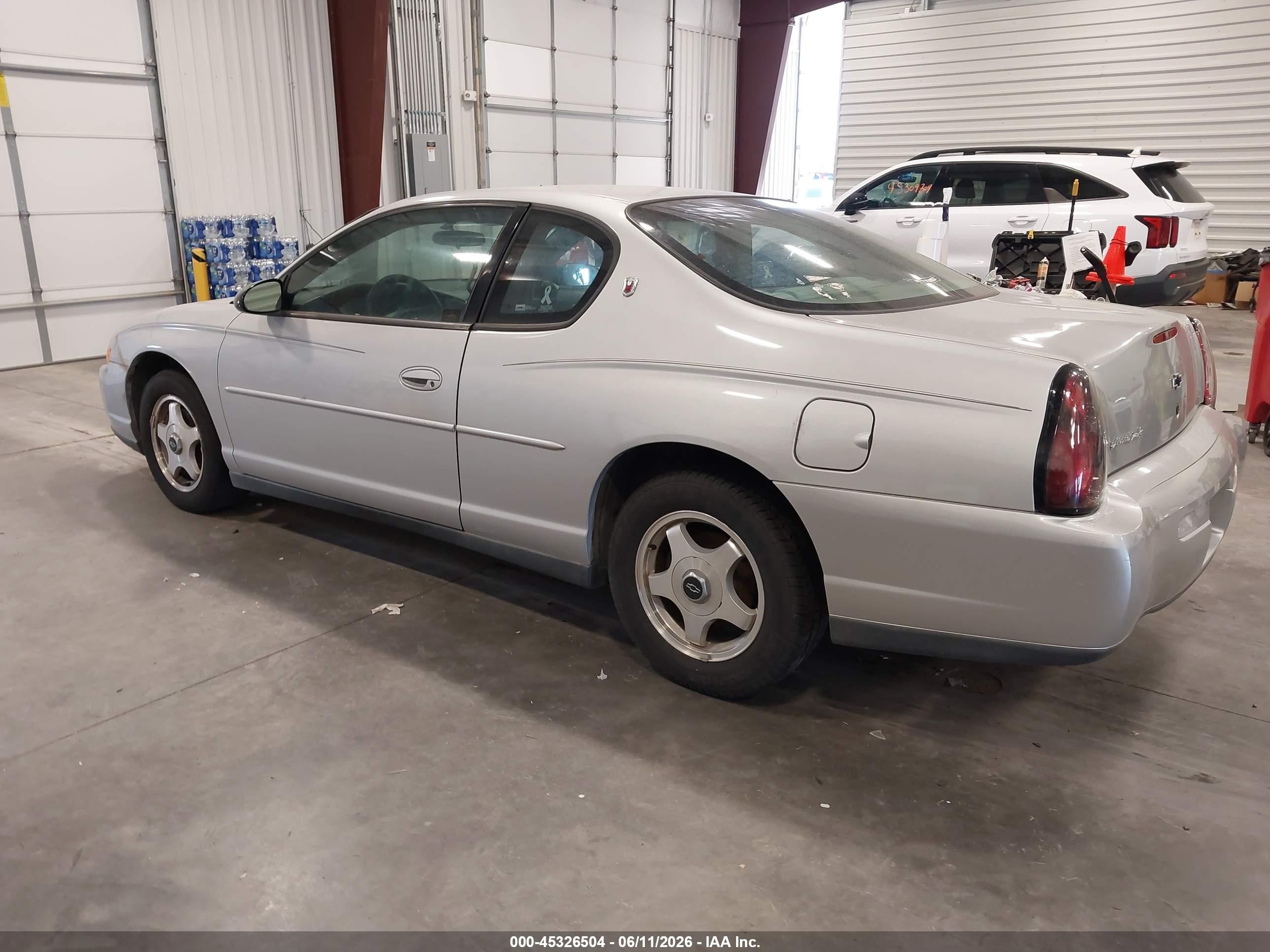 2001 Chevrolet Monte Carlo Ls Silver vin: 2G1WW12E219200868