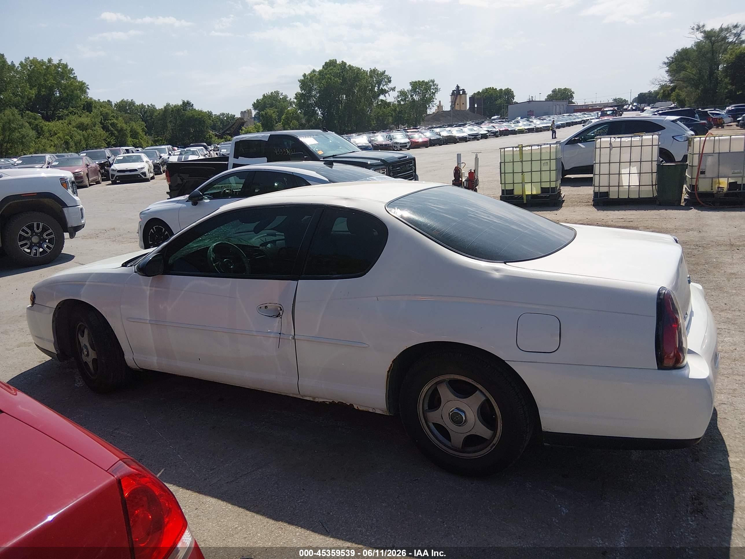 2003 Chevrolet Monte Carlo Ls White vin: 2G1WW12E239274813